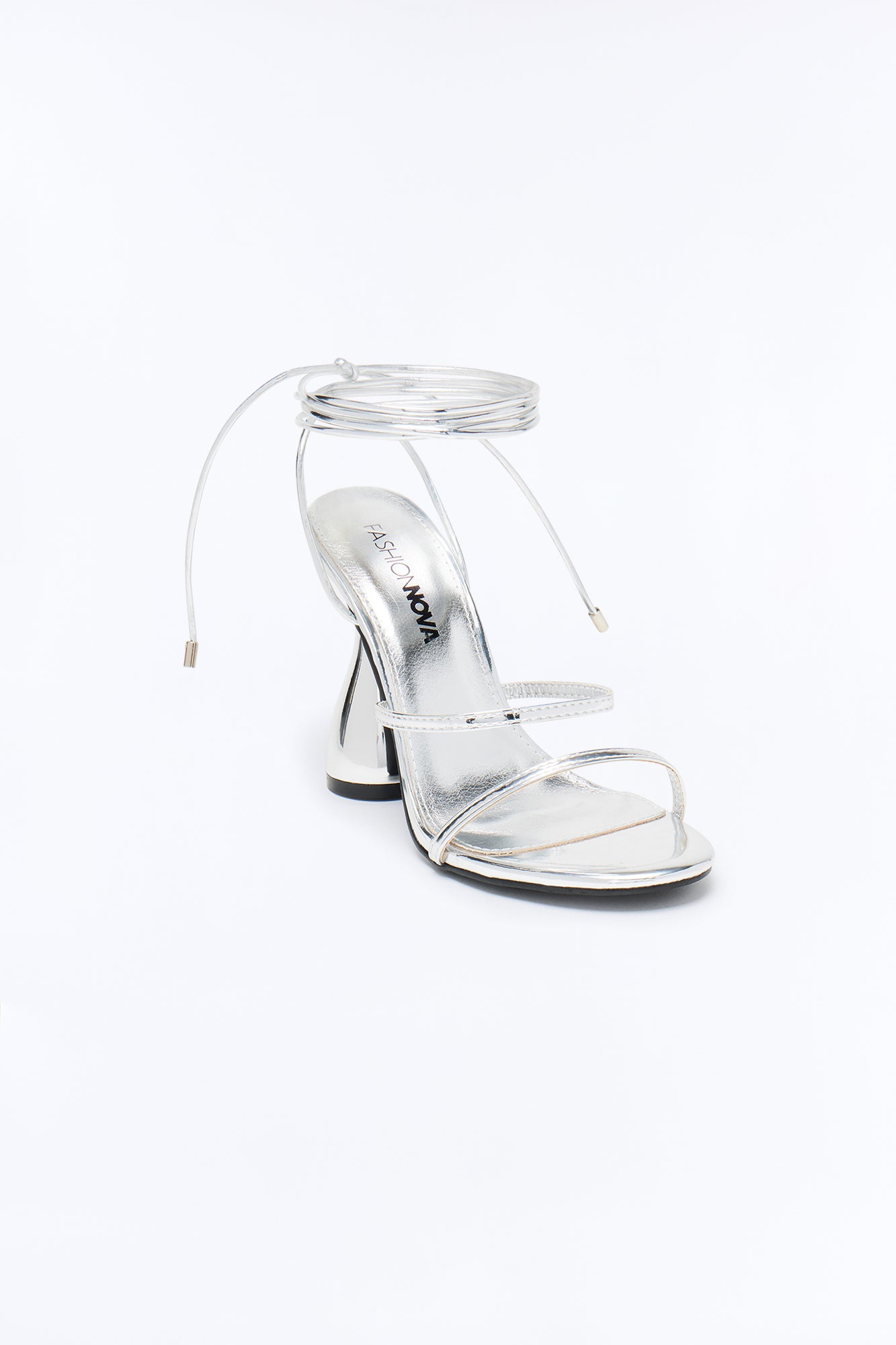 Out And About Wrap Up Heels - Silver