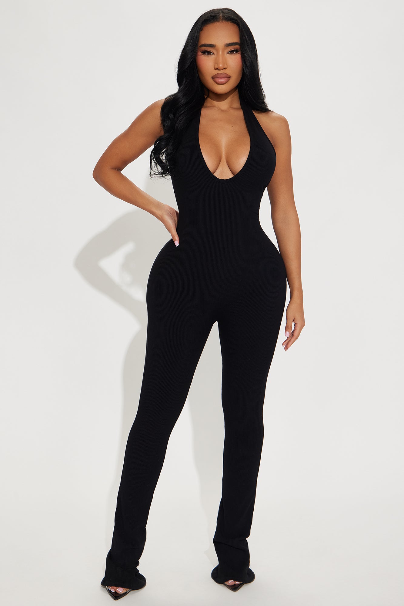 Taytum Snatched Flare Leg Jumpsuit - Black
