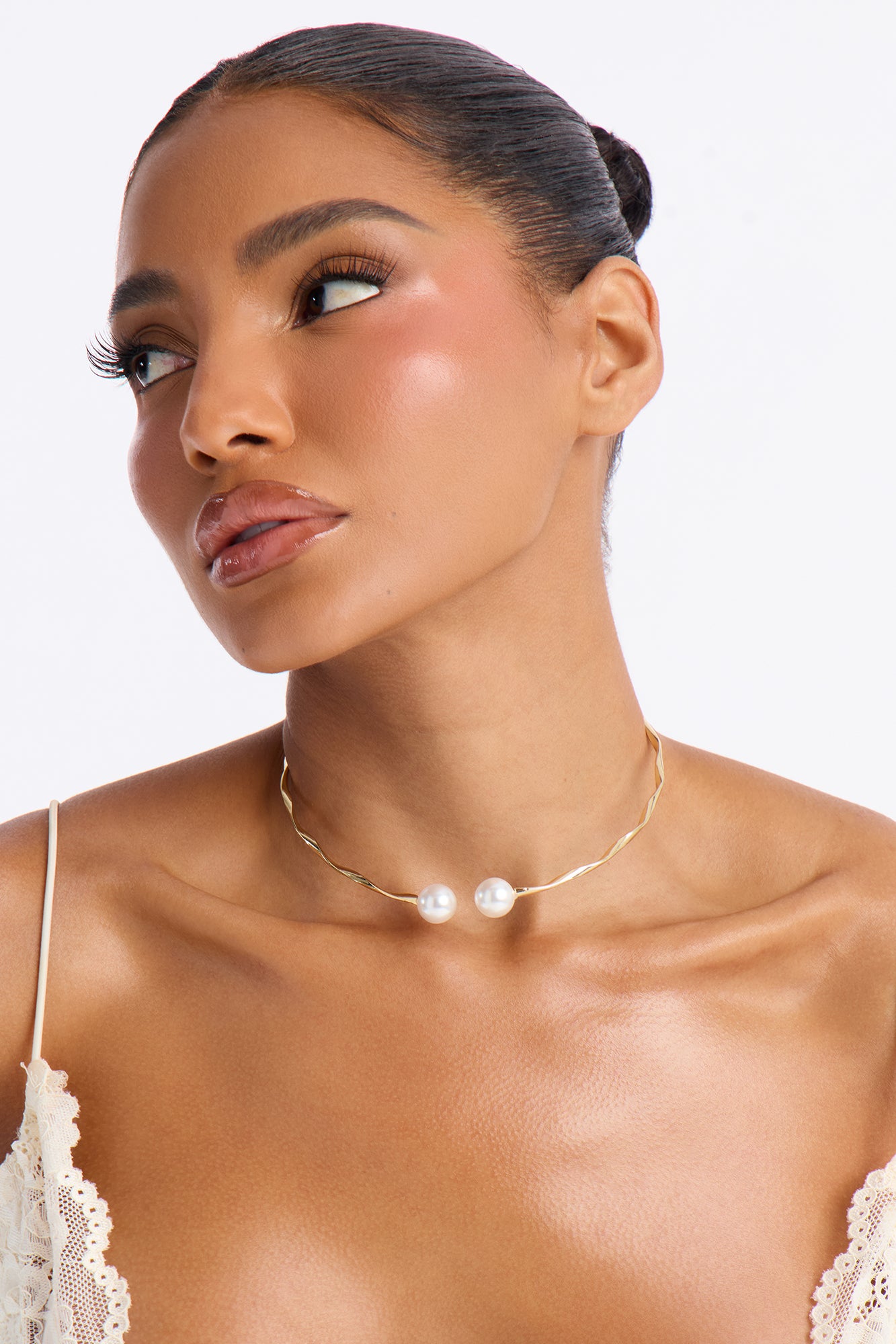 No Contact Pearl Choker - Gold