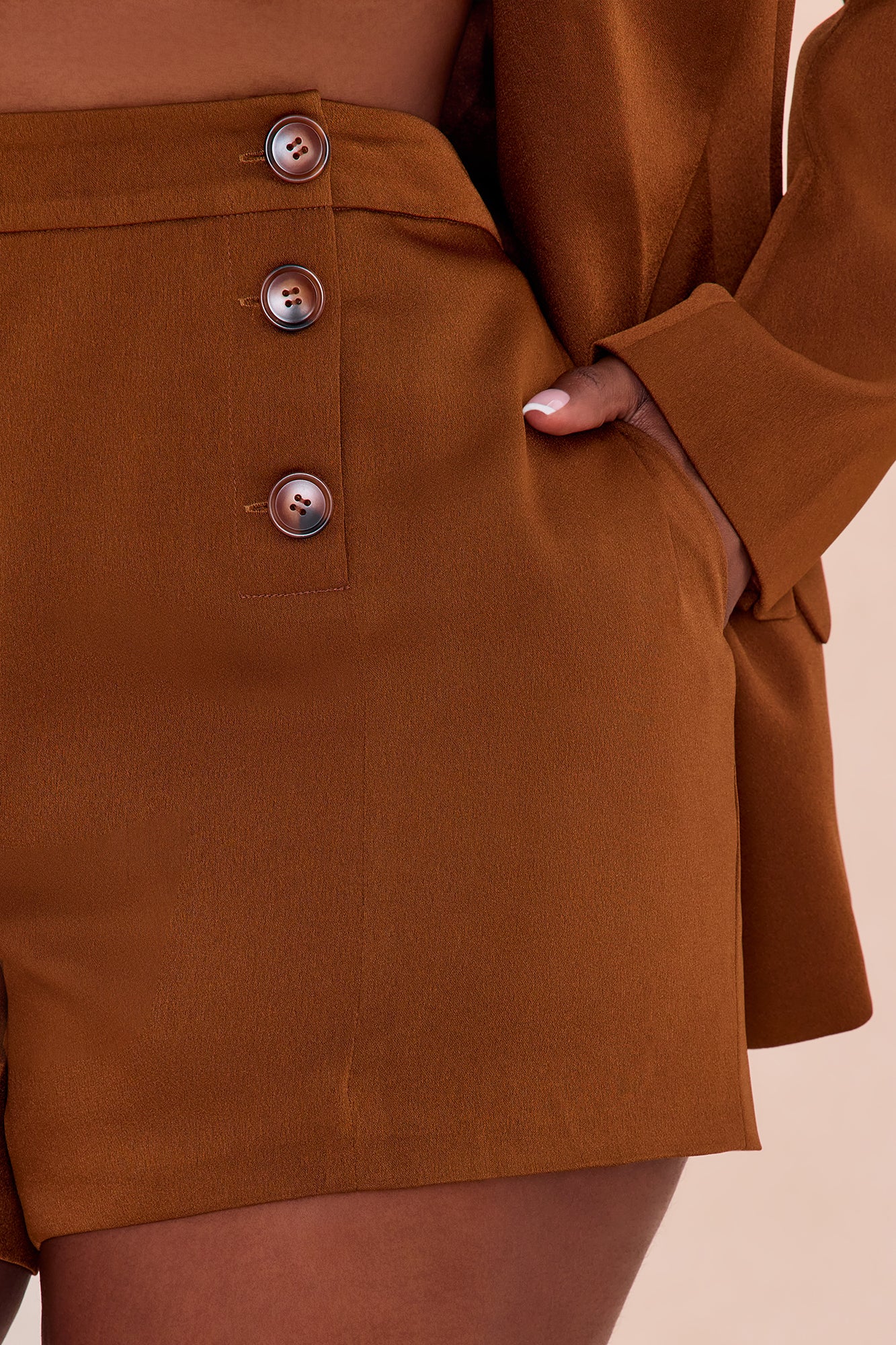 Indie Blazer Short Set - Chocolate