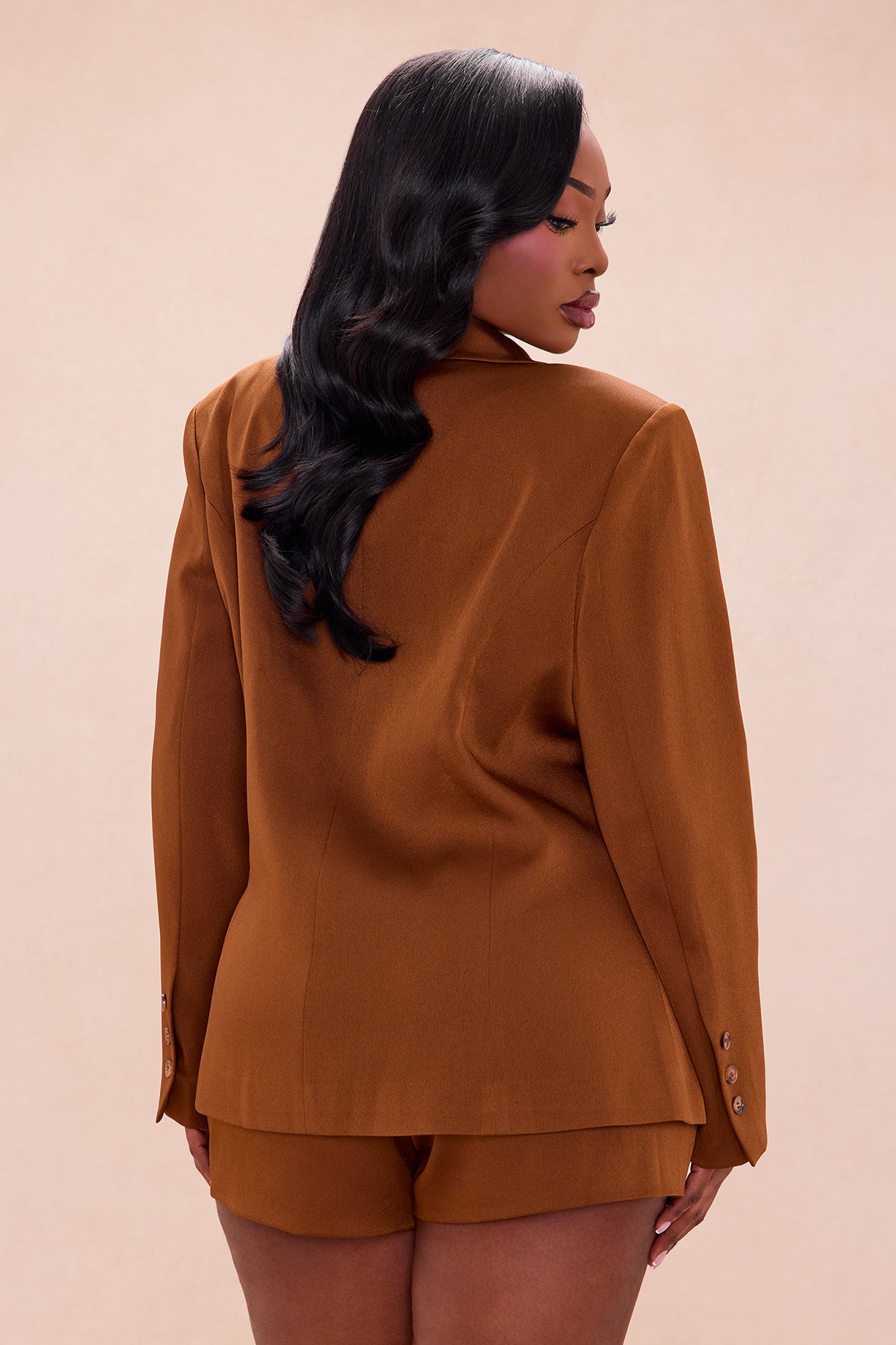Indie Blazer Short Set - Chocolate