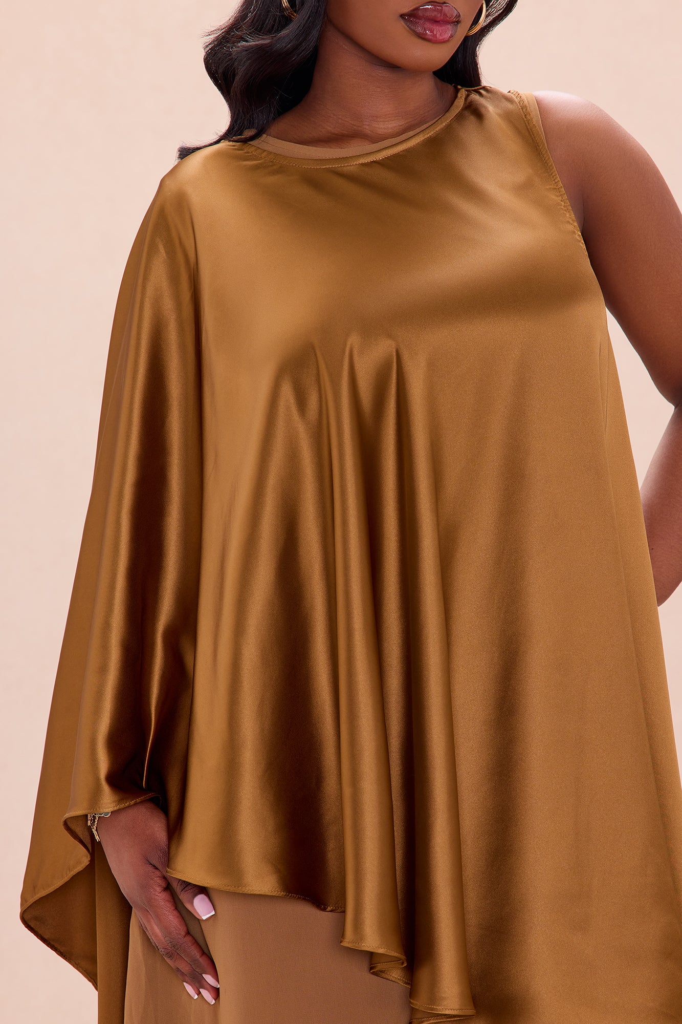 Cosmia Satin Maxi Dress - Mocha