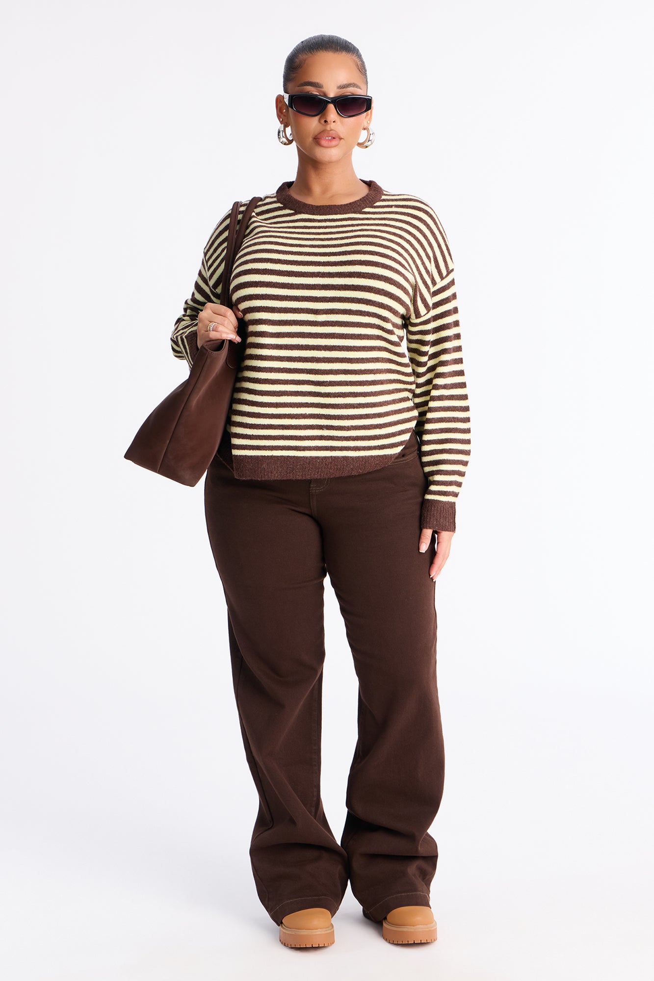 Little Moments Striped Sweater - Chocolate/Combo