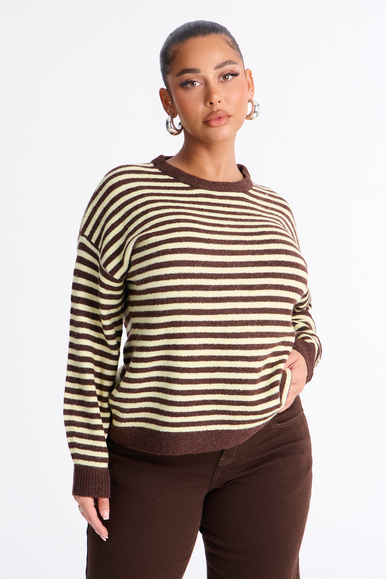 Little Moments Striped Sweater - Chocolate/Combo