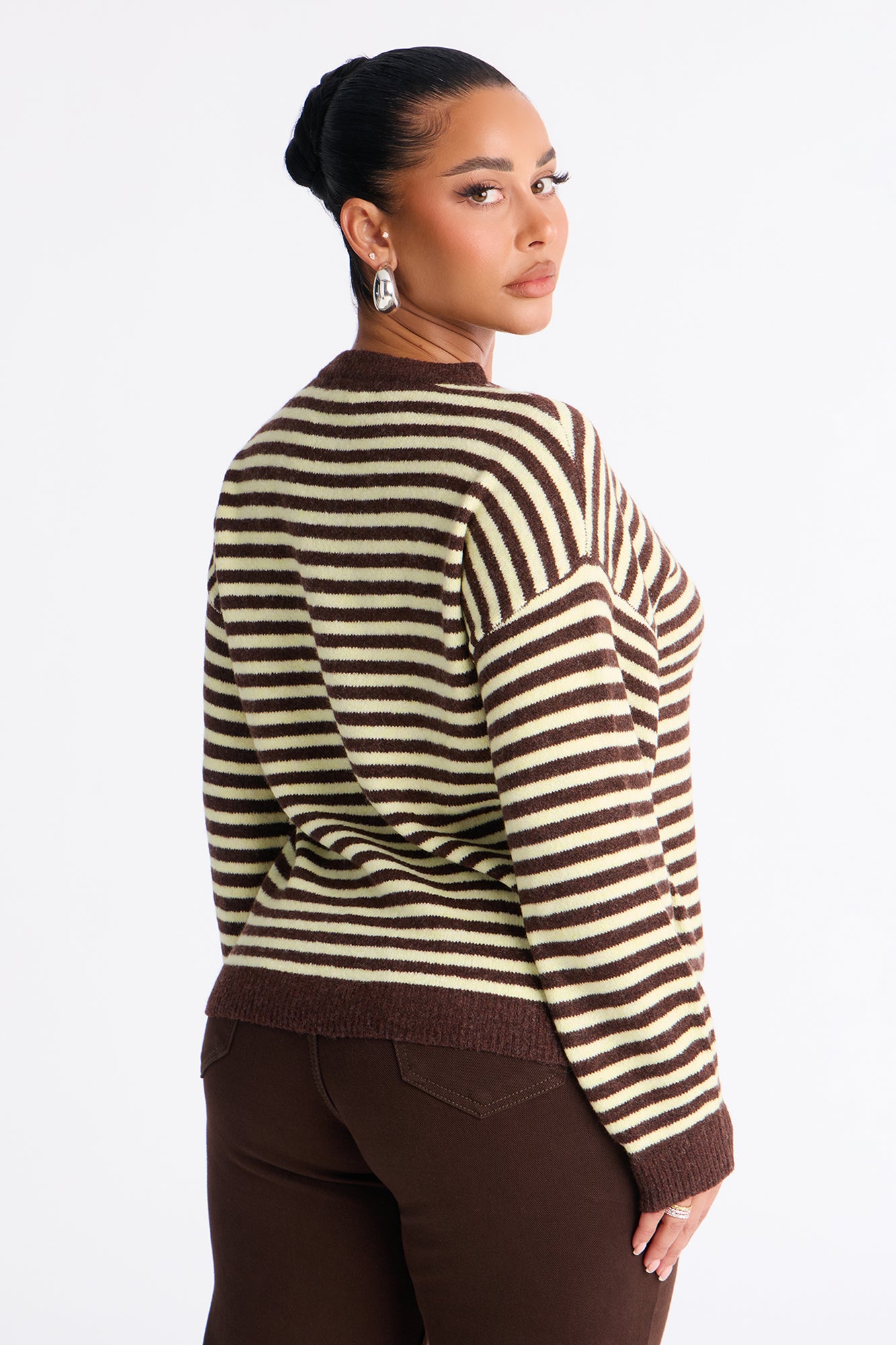 Little Moments Striped Sweater - Chocolate/Combo