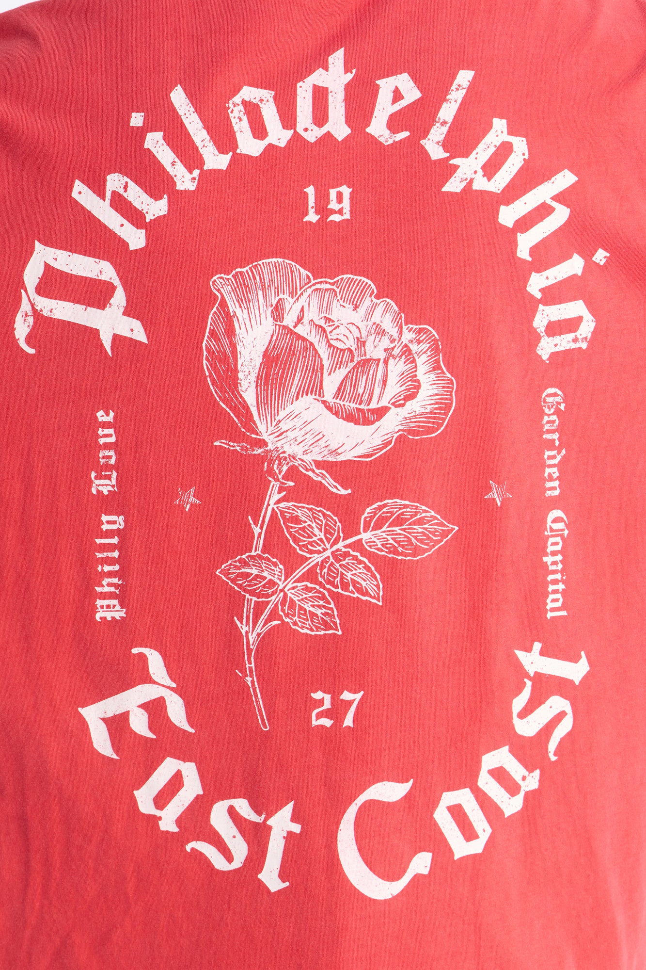 Philly Rose Oversized Short Sleeve Tee - Red