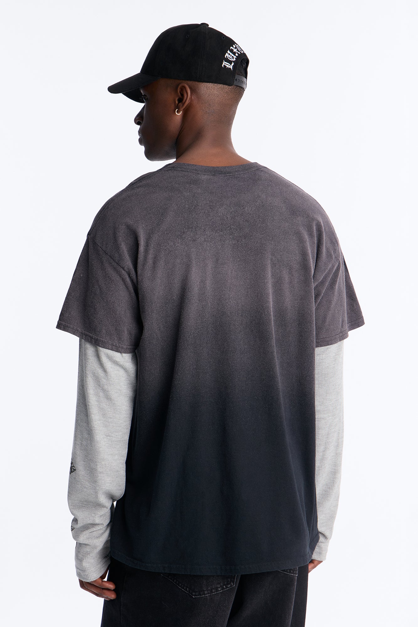 Cross My Heart 2fer Long Sleeve Tee - Black