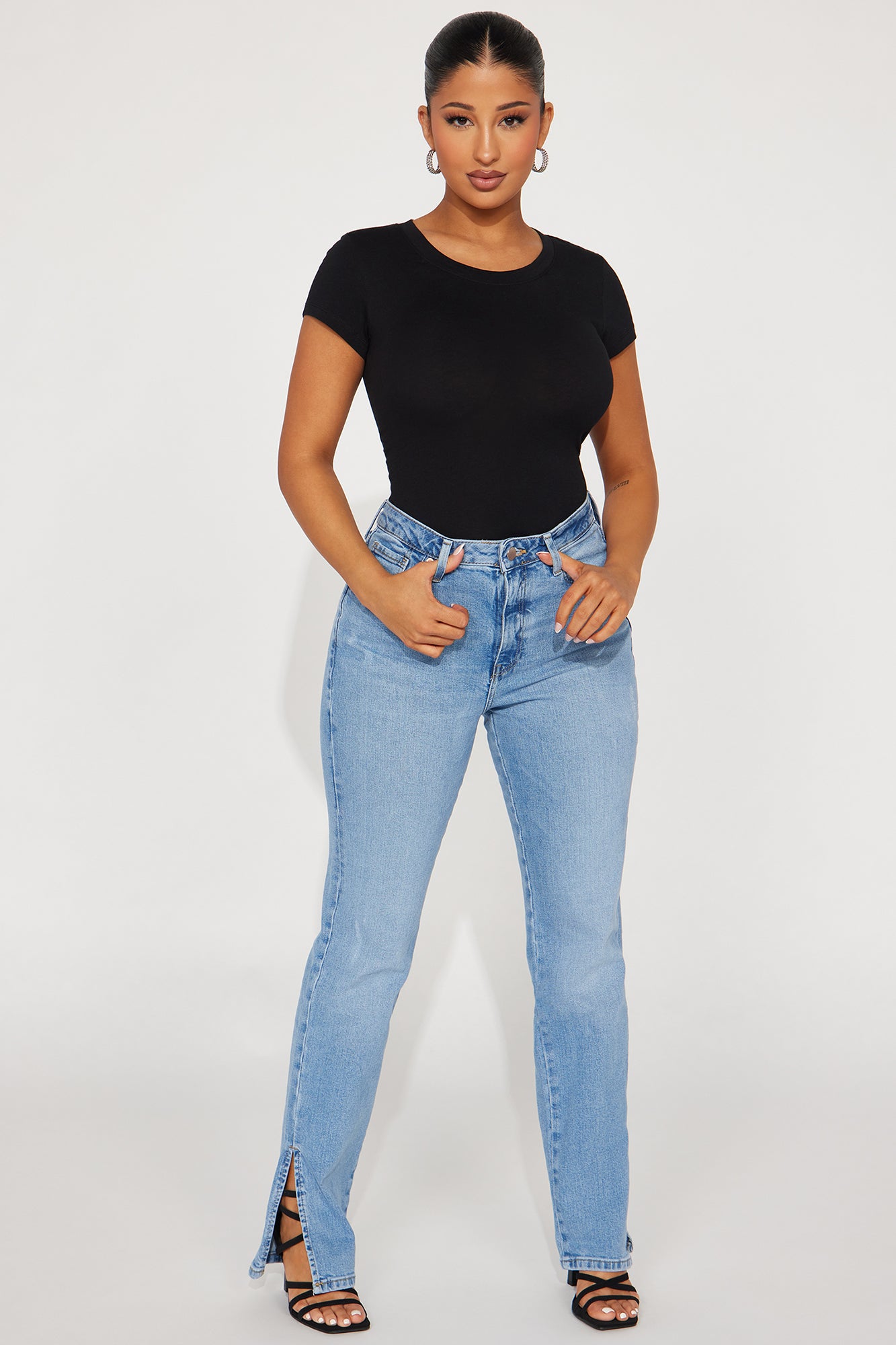 Alyssa Crew Neck Top - Black