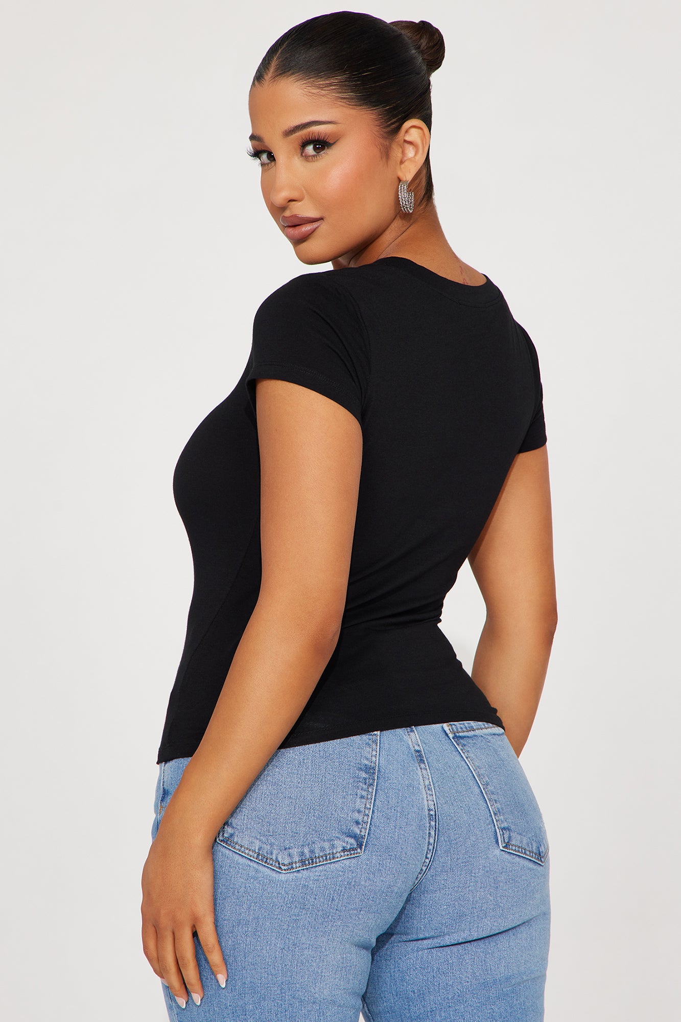 Alyssa Crew Neck Top - Black