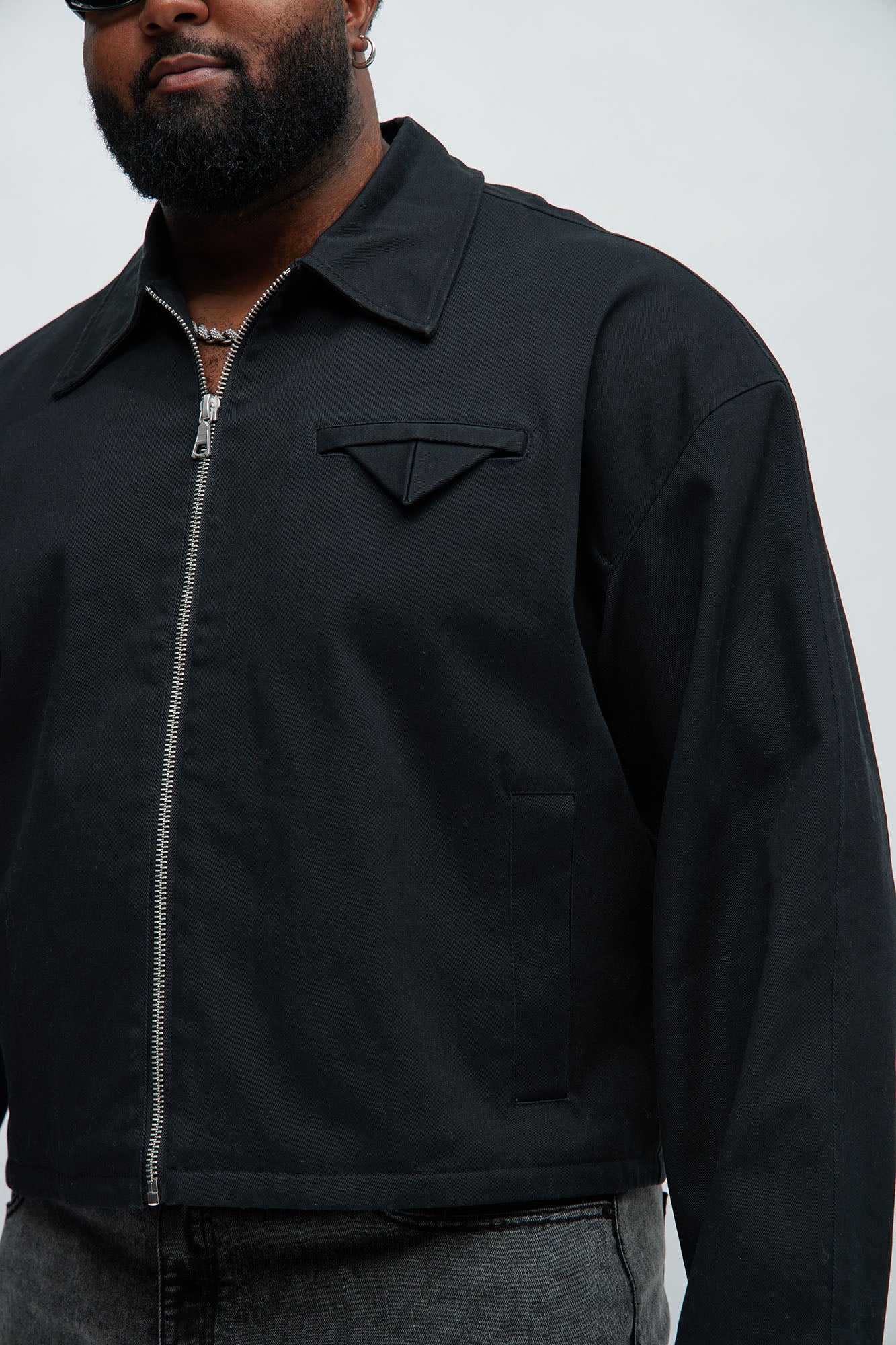 Bordeaux Cropped Chore Jacket - Black