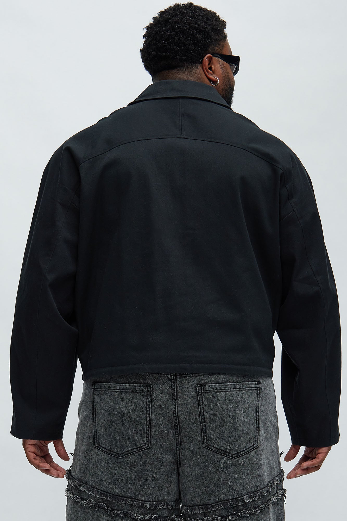 Bordeaux Cropped Chore Jacket - Black