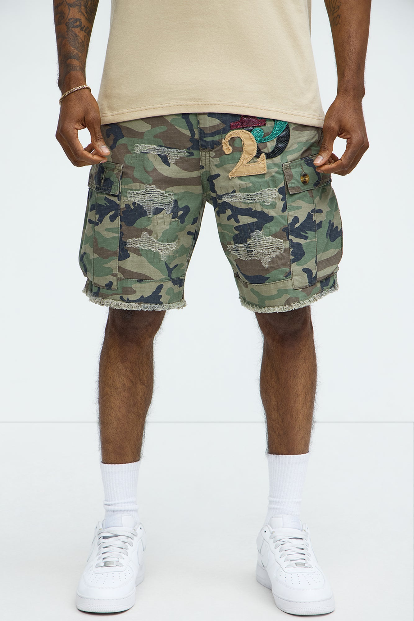 On Command Paint Splatter Camo Shorts - Camouflage
