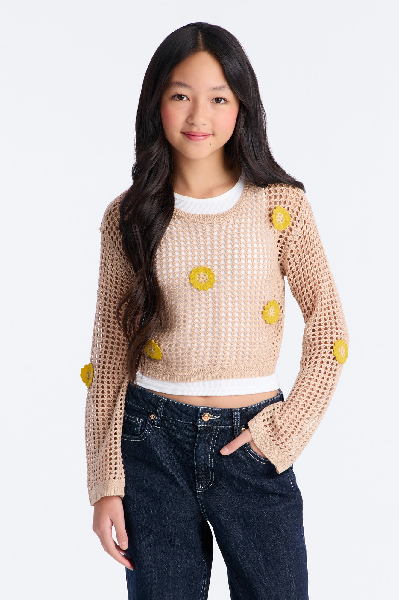 Mini Flowers For You 2Fer Top - Sand/combo