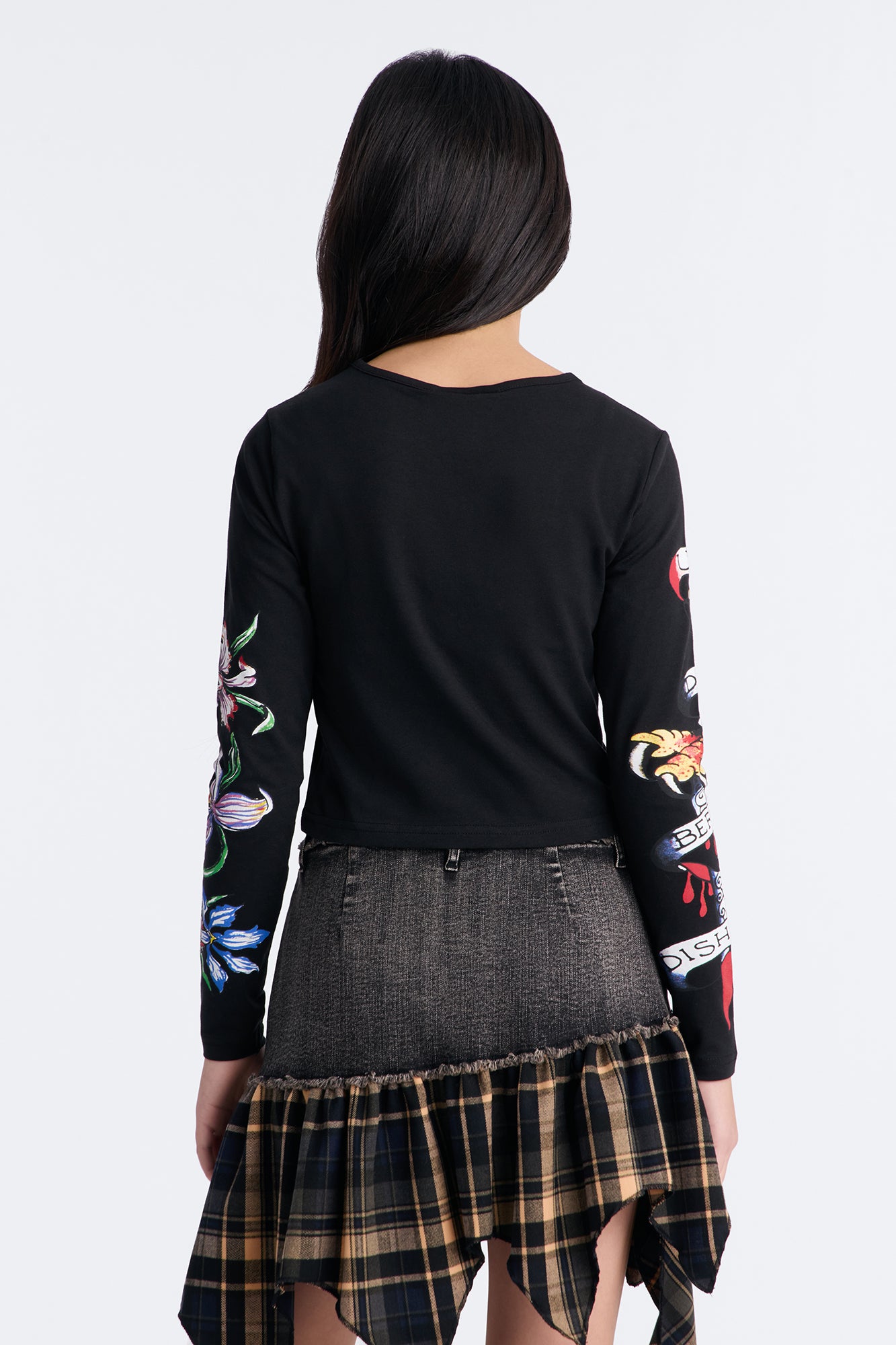 Mini Ed Hardy Death Before Dishonor Long Sleeve Tee - Black