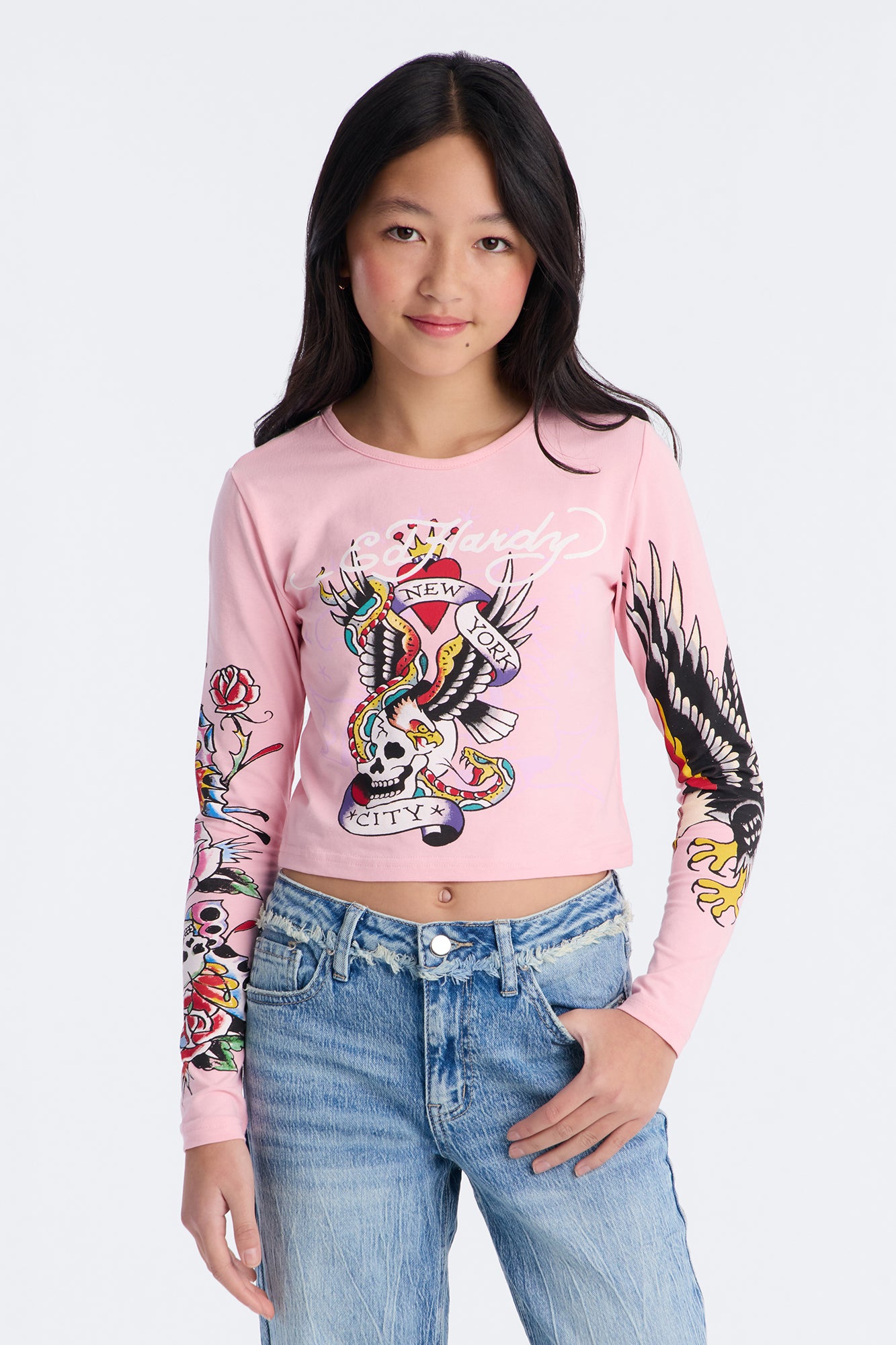 Mini Ed Hardy NYC Long Sleeve Tee - Pink