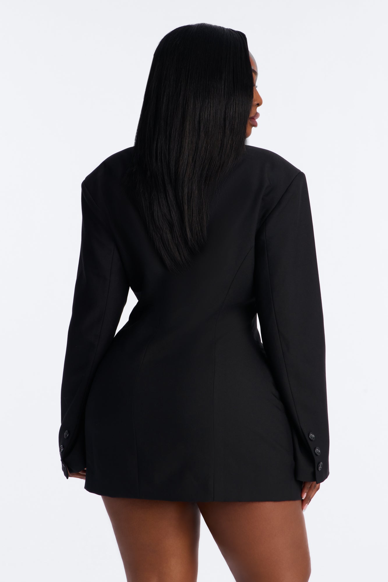 Love You Lots Blazer Mini Dress - Black