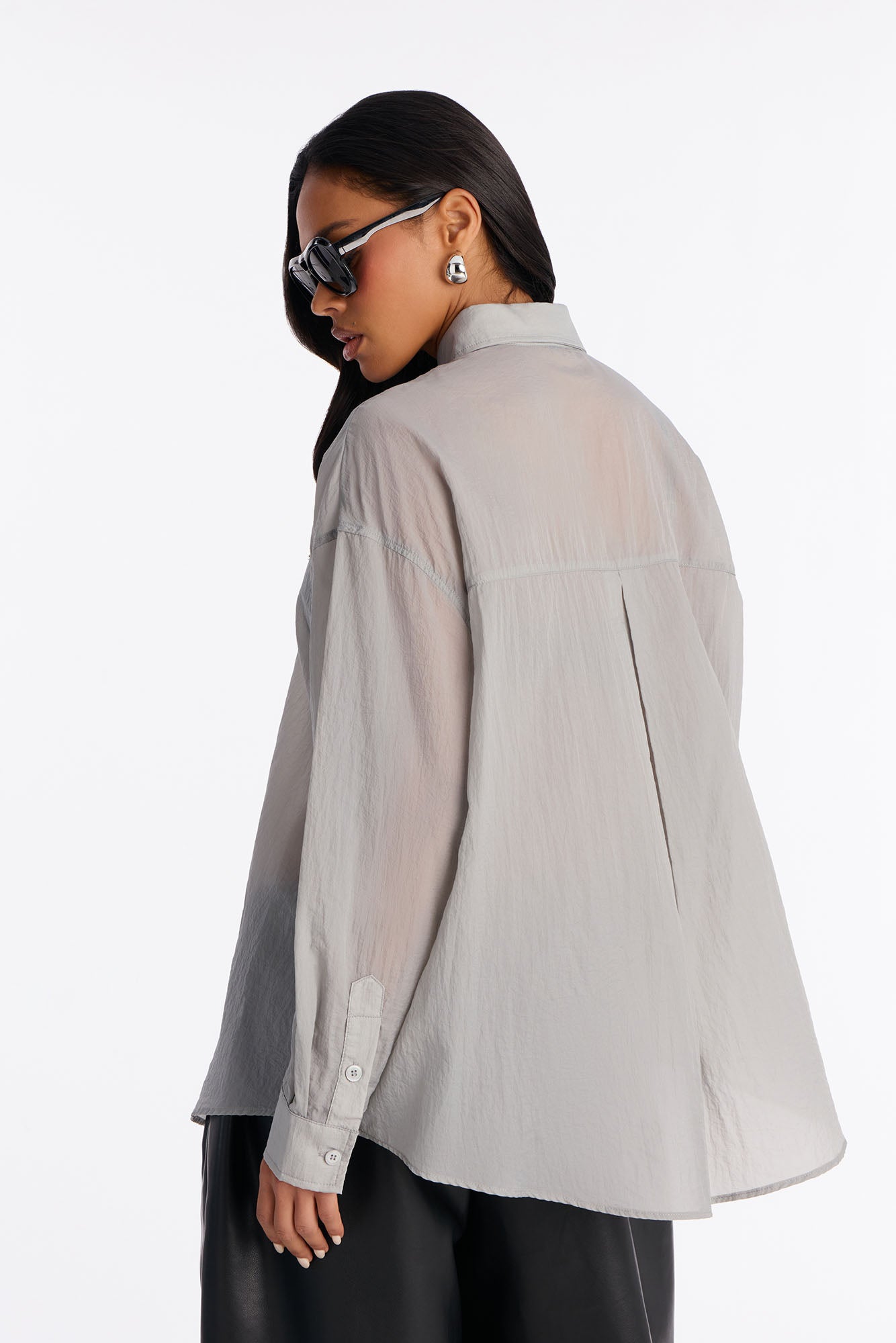 Take Me There Windbreaker Shirt - Grey