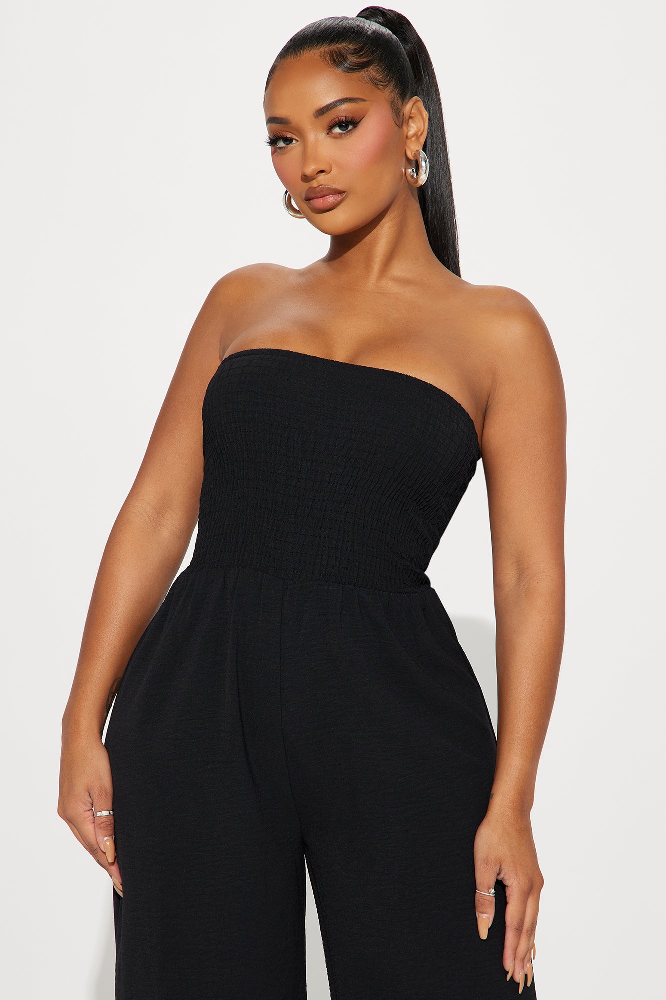 Mabel Smocked Jumpsuit - Black