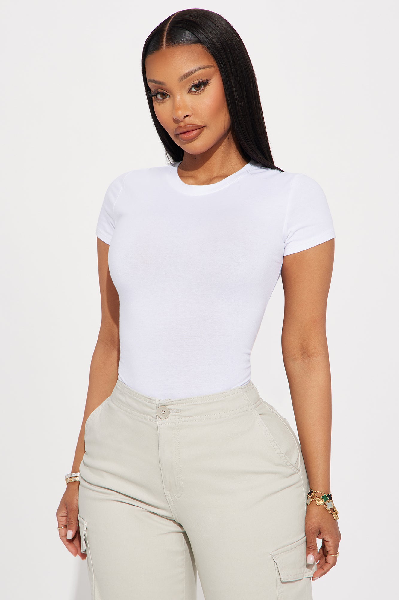 Camilla Classic Fit Crew Neck Tee - White