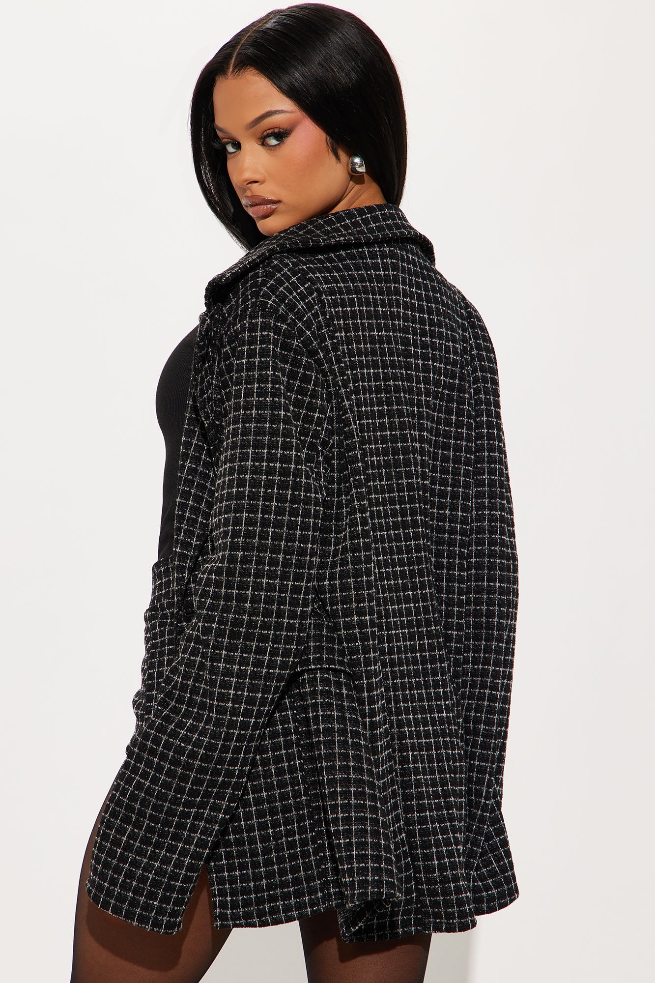 Personal Touch Tweed Micro Short Set - Black/combo