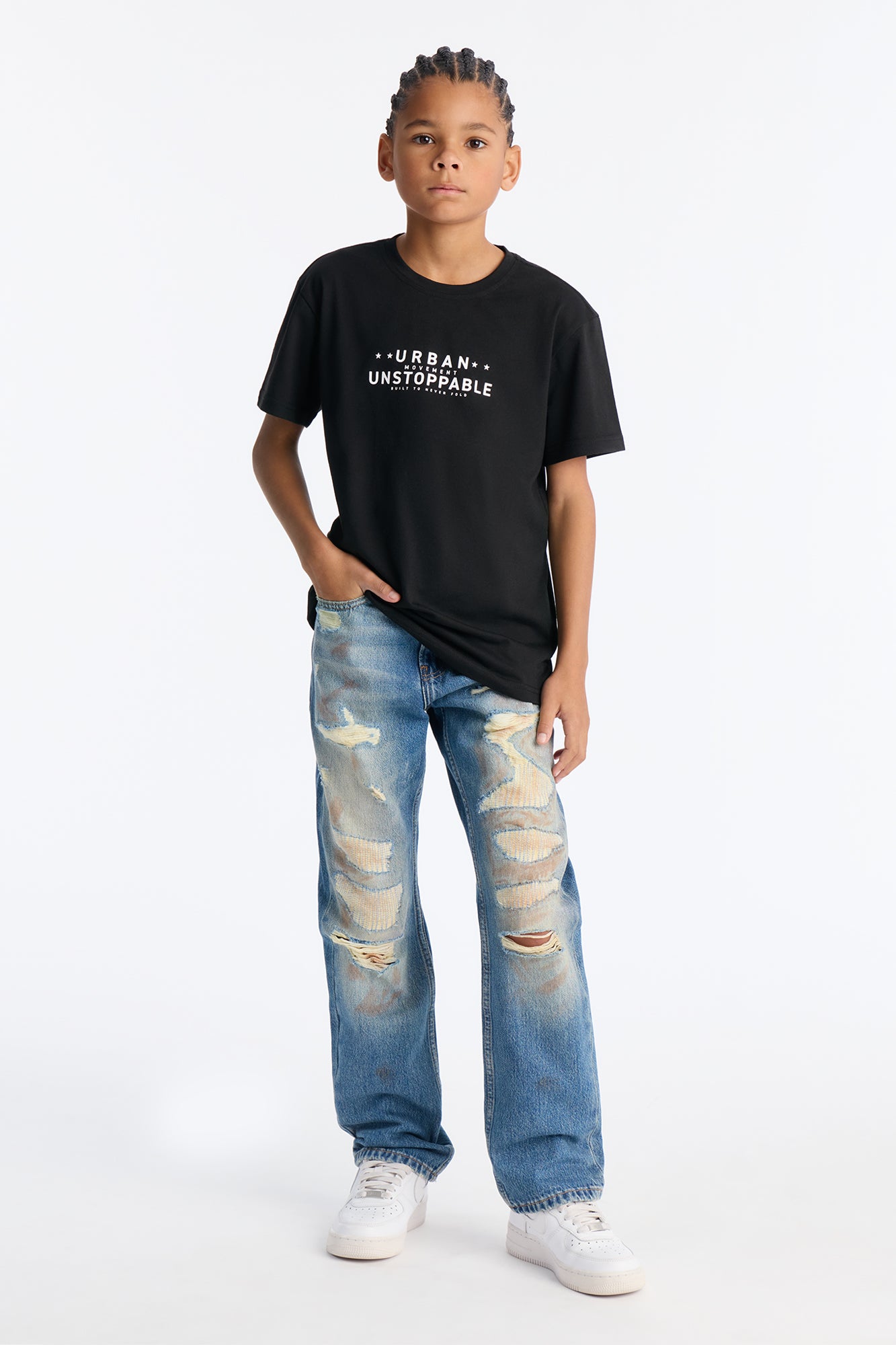 Mini Unstoppable Short Sleeve Front/Back Tee - Black