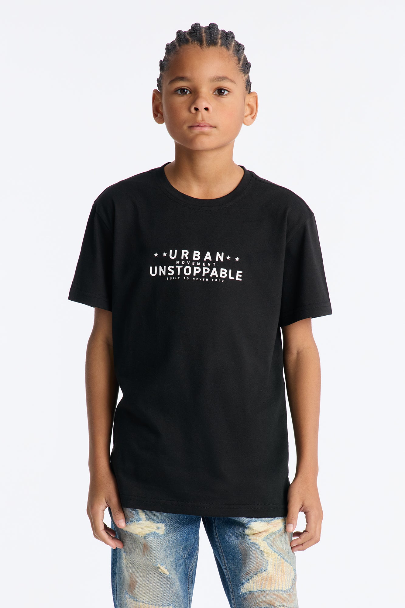 Mini Unstoppable Short Sleeve Front/Back Tee - Black