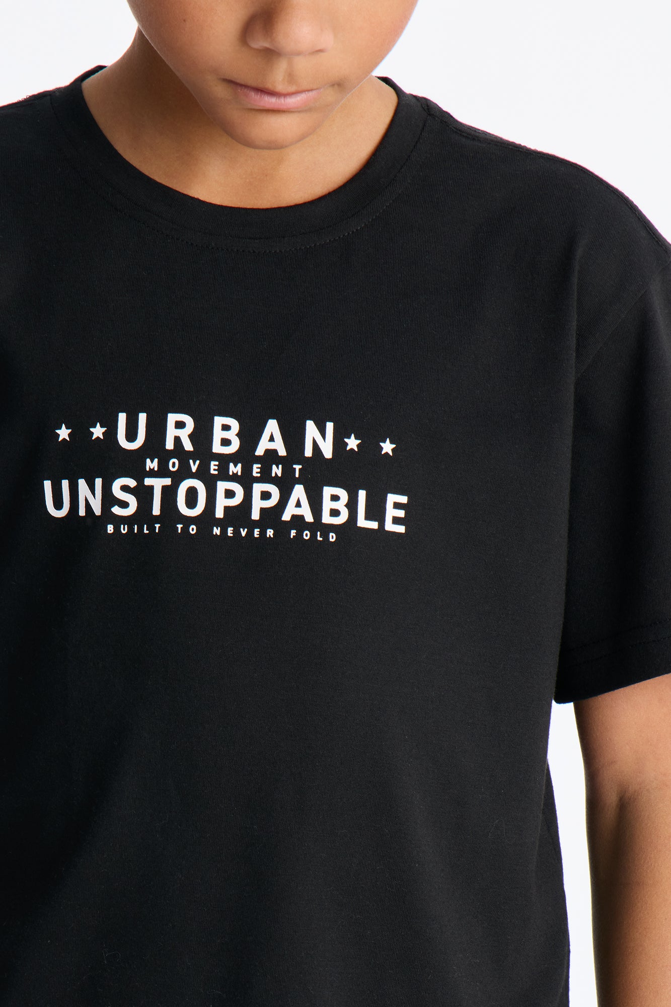 Mini Unstoppable Short Sleeve Front/Back Tee - Black