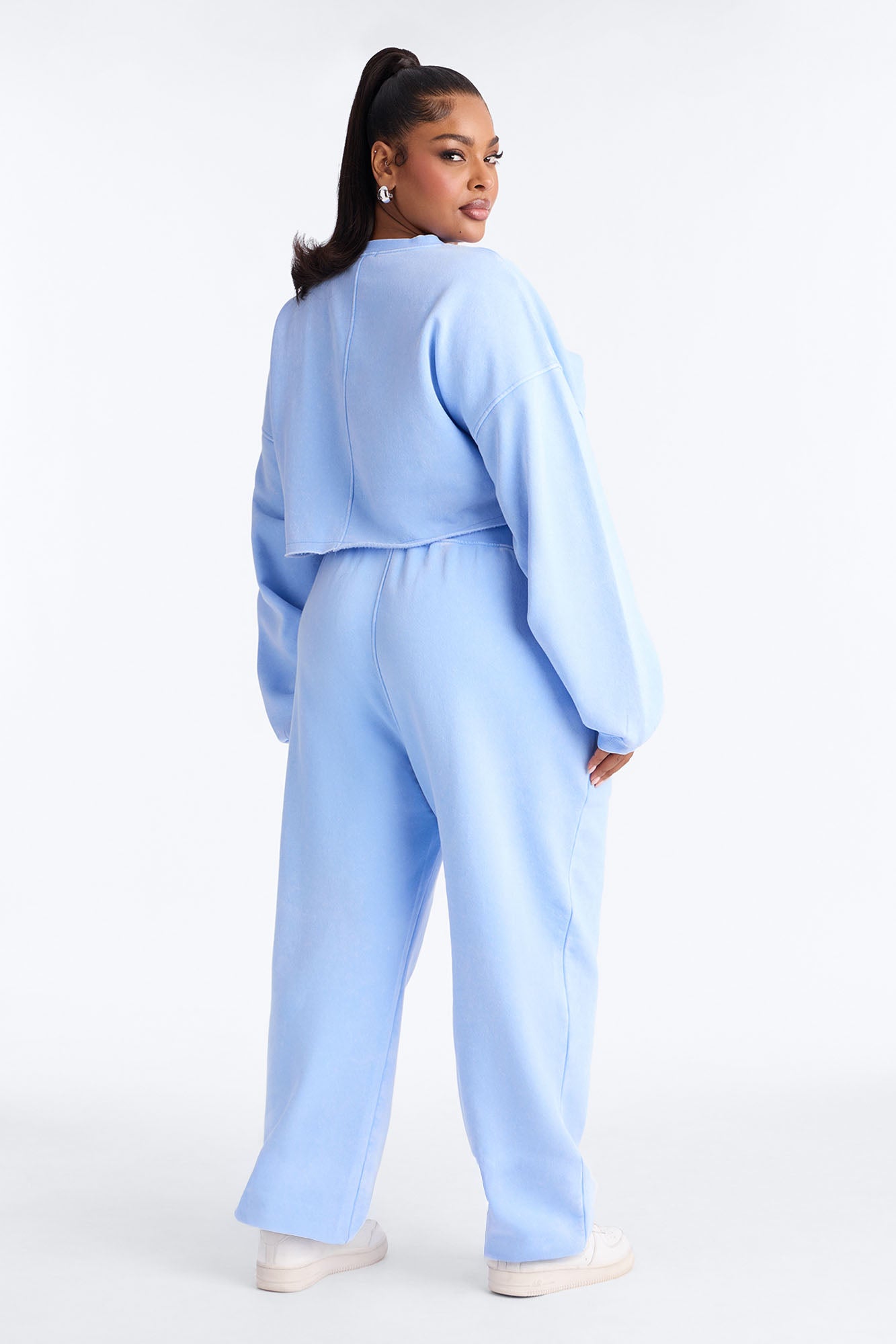 Feeling Good Fleece Jogger Set - Light Blue