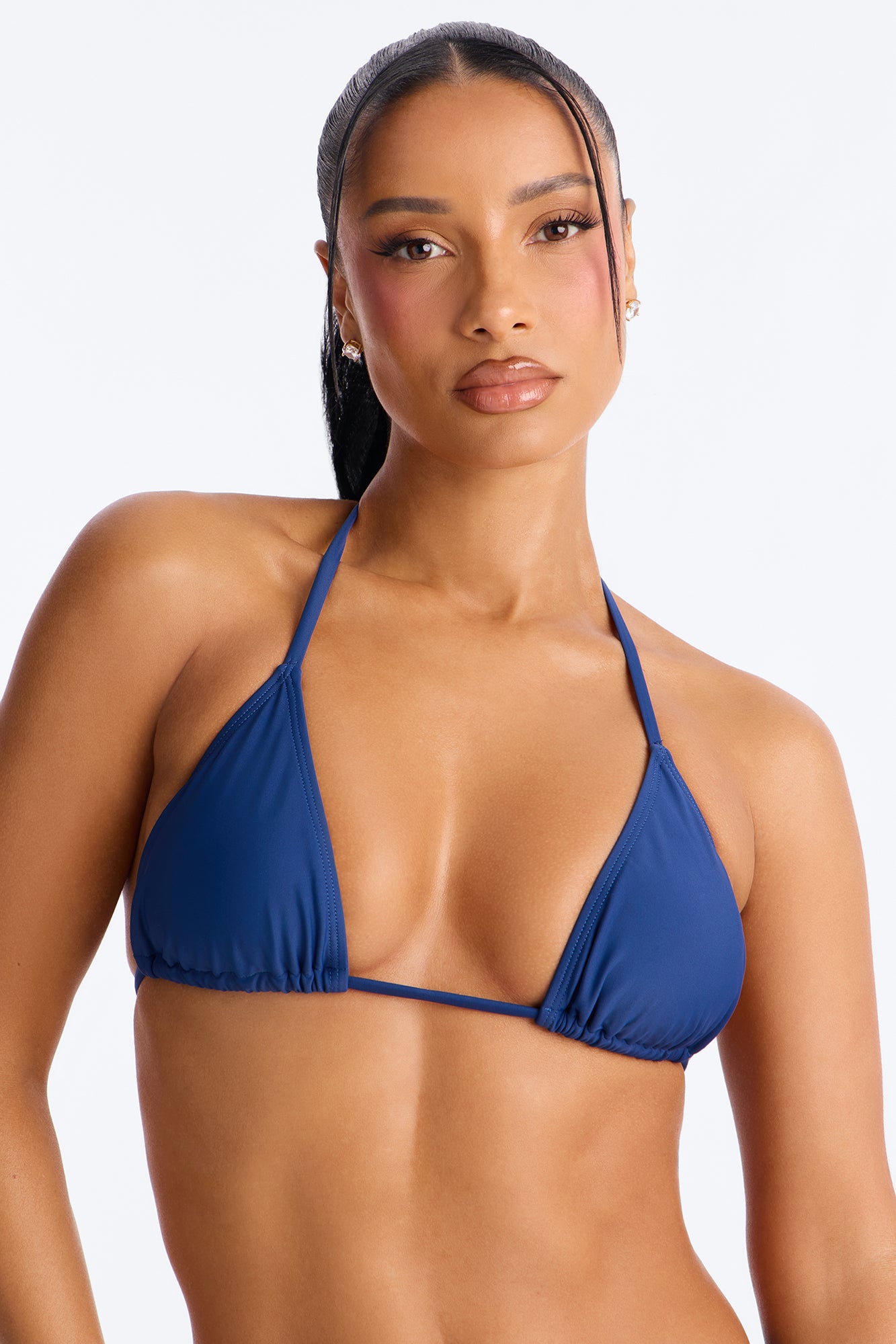 Maui Mix And Match Triangle Bikini Top - Heather Navy