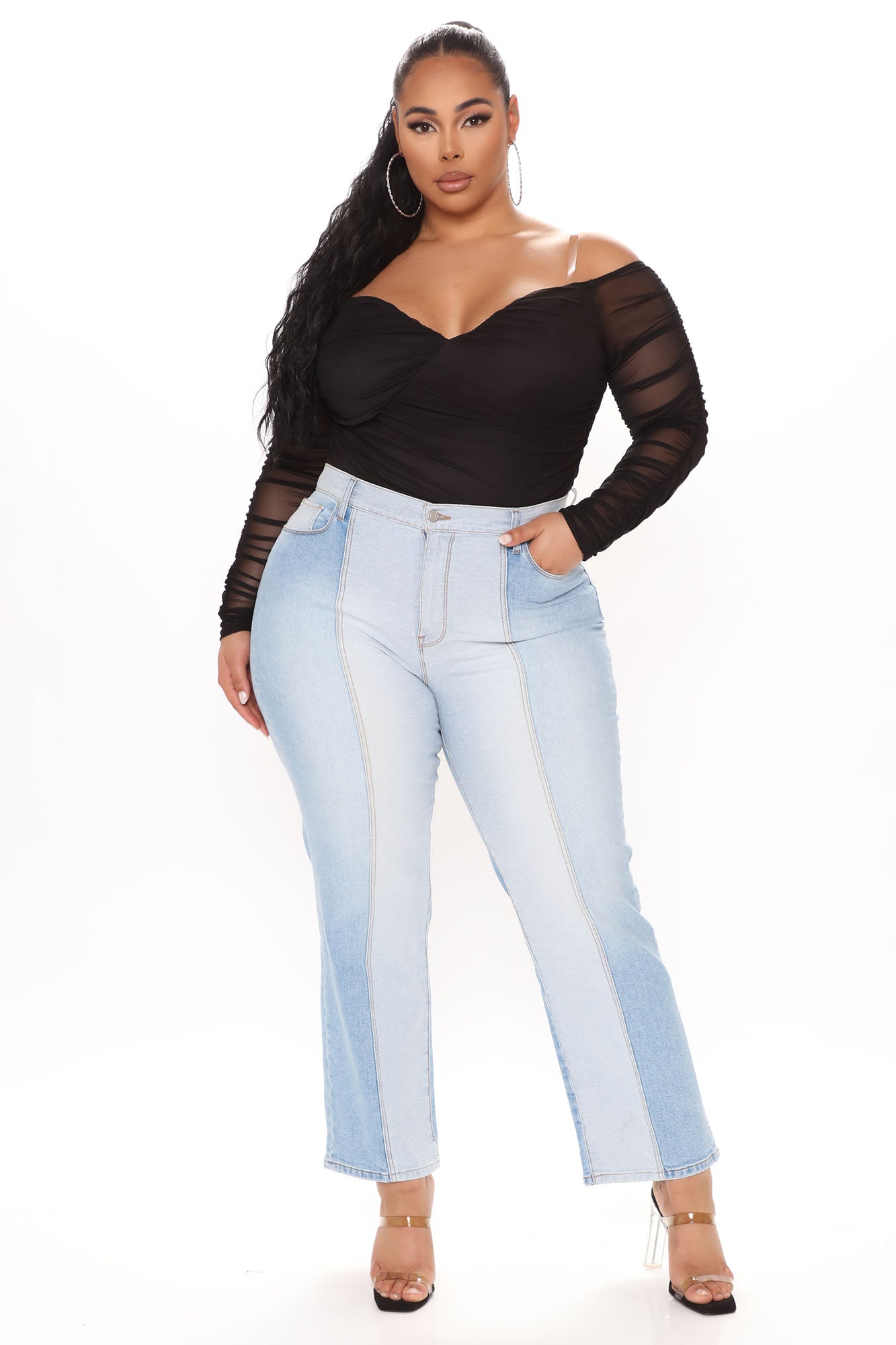 A Hot Mesh Bodysuit - Black