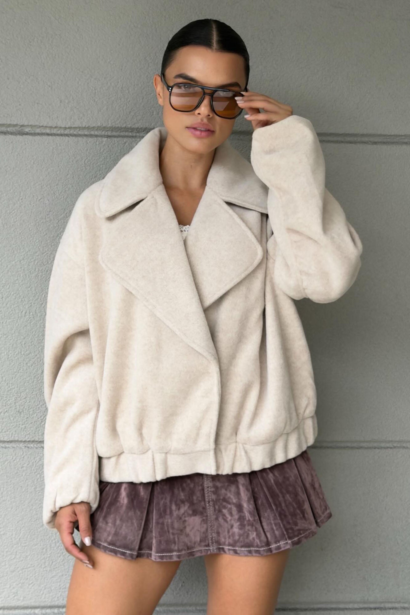 Oaklynn Oversized Slouch Coat - Oatmeal