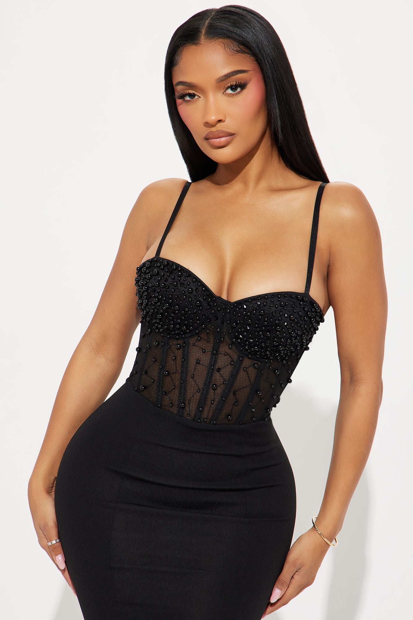 Bella Embellished Gown - Black