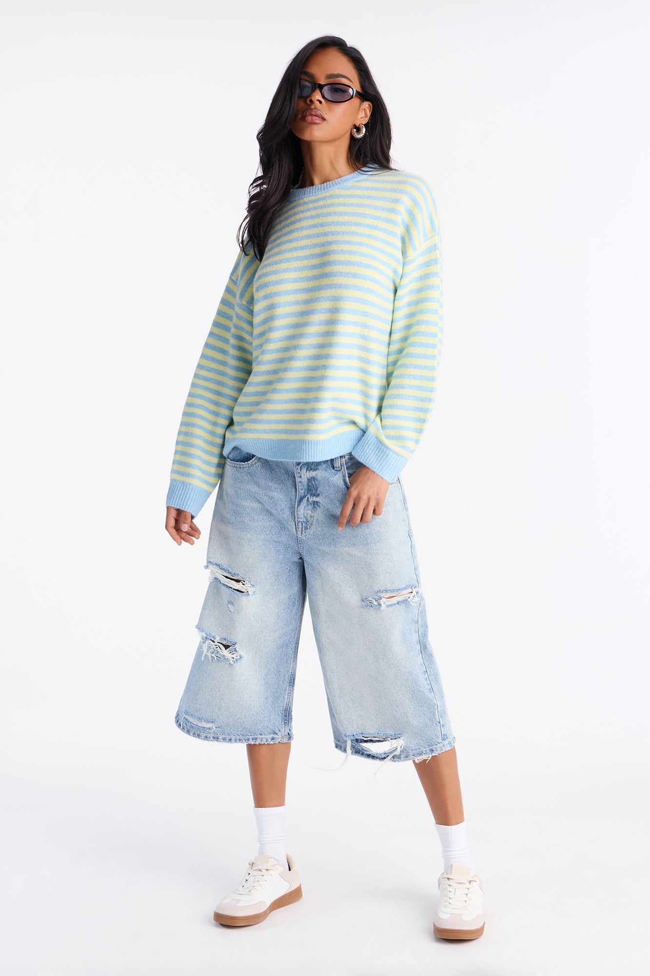 Little Moments Striped Sweater - Blue/combo