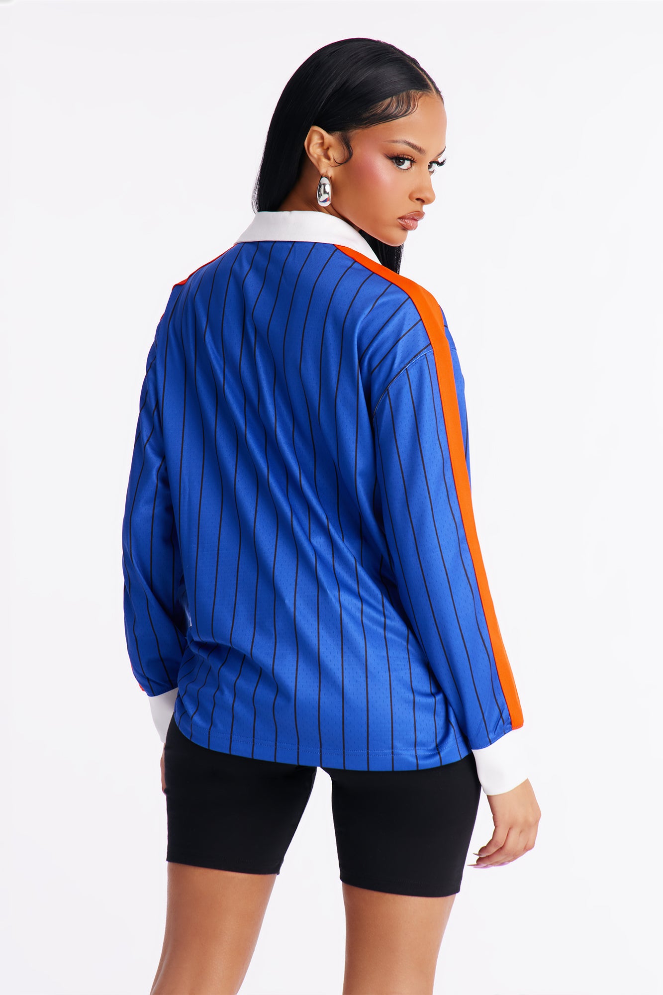 NBA NY Knicks Pinstripe Long Sleeve Top - Royal