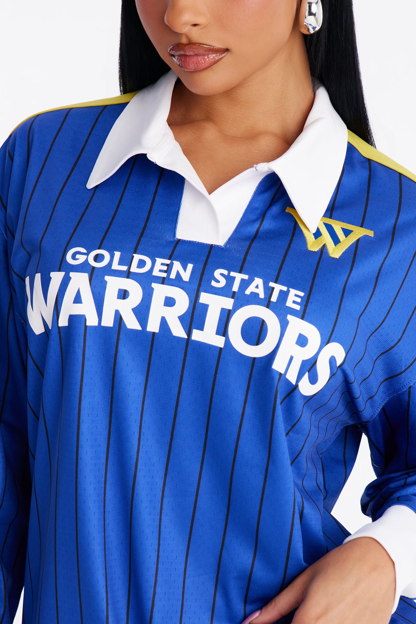 NBA Golden State Warriors Pinstripe Long Sleeve Top - Royal
