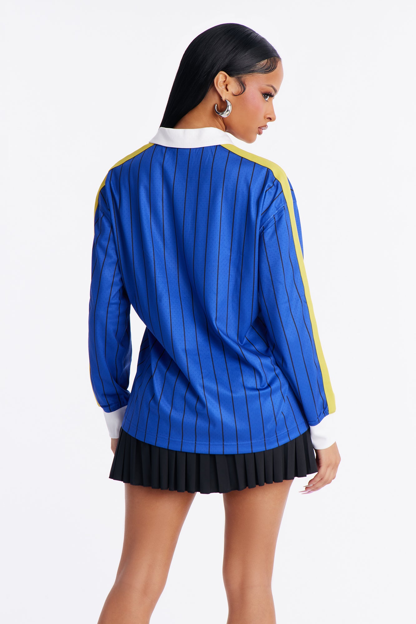 NBA Golden State Warriors Pinstripe Long Sleeve Top - Royal