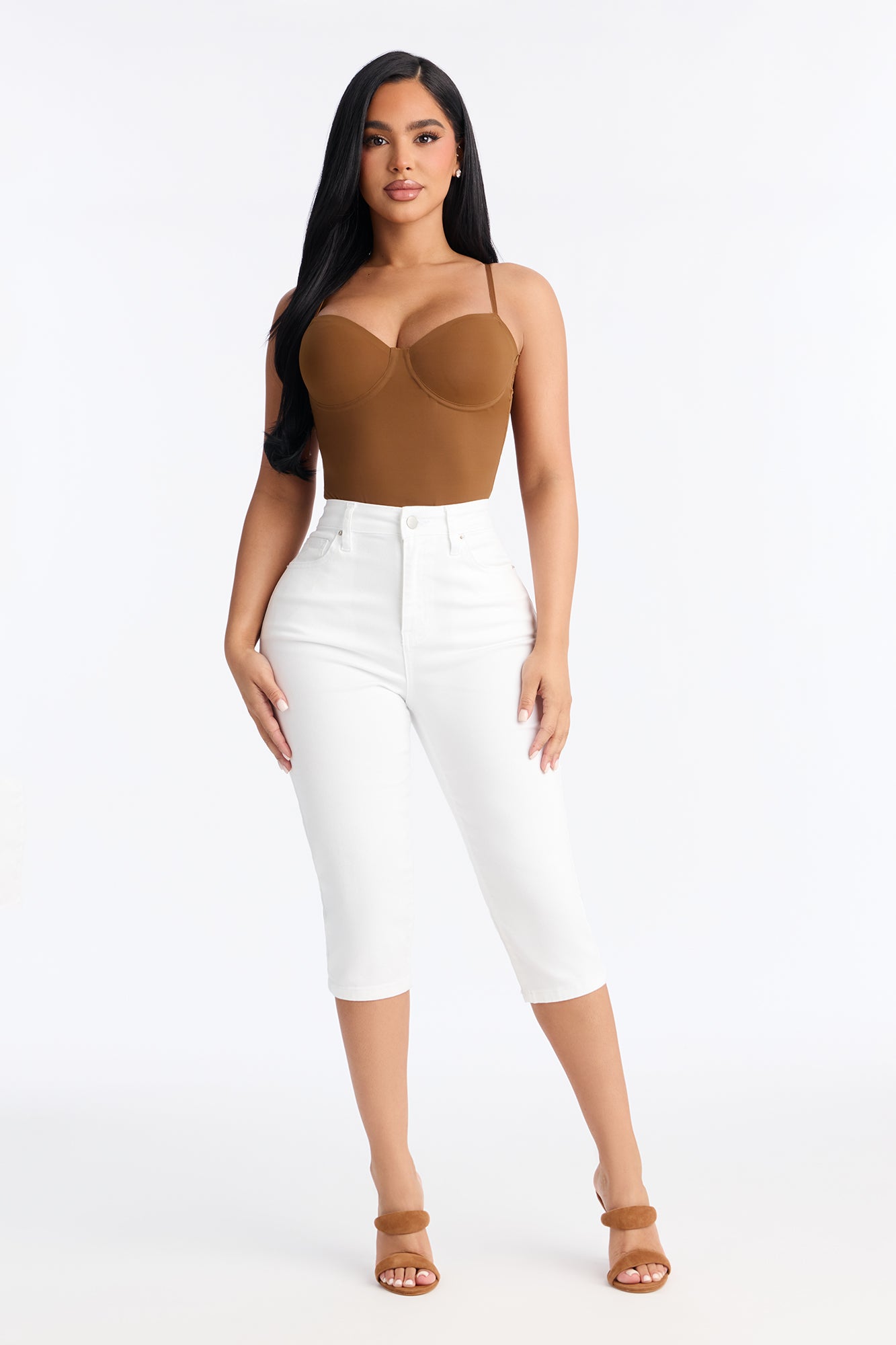 Summer Skies Stretch Pedal Pusher Jean - White