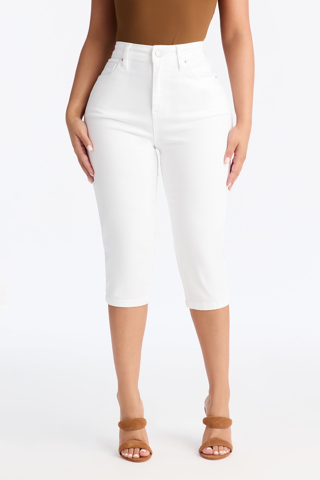 Summer Skies Stretch Pedal Pusher Jean - White