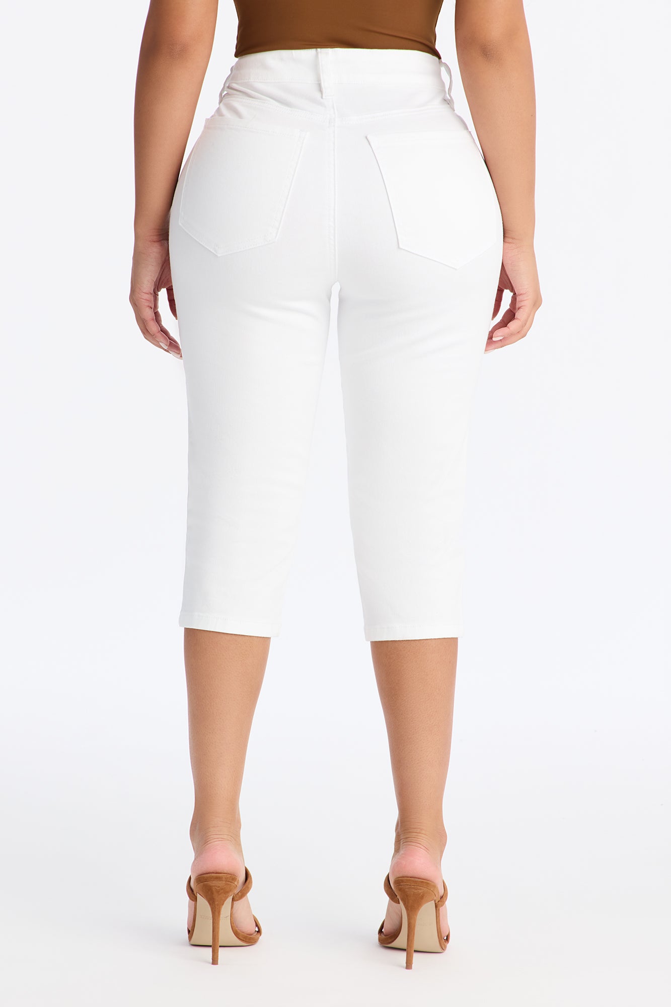 Summer Skies Stretch Pedal Pusher Jean - White