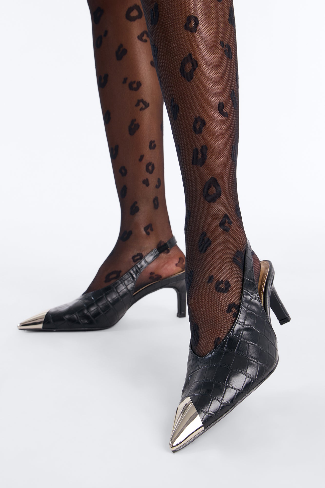 Kiros Croc Slingback Pumps - Black