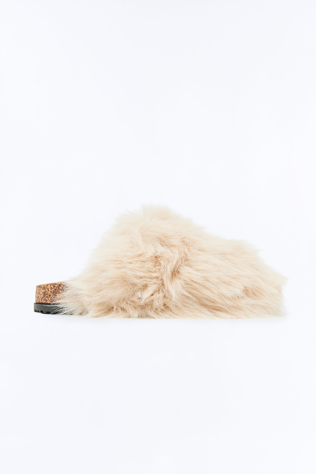 Moshi Faux Fur Slides - Beige