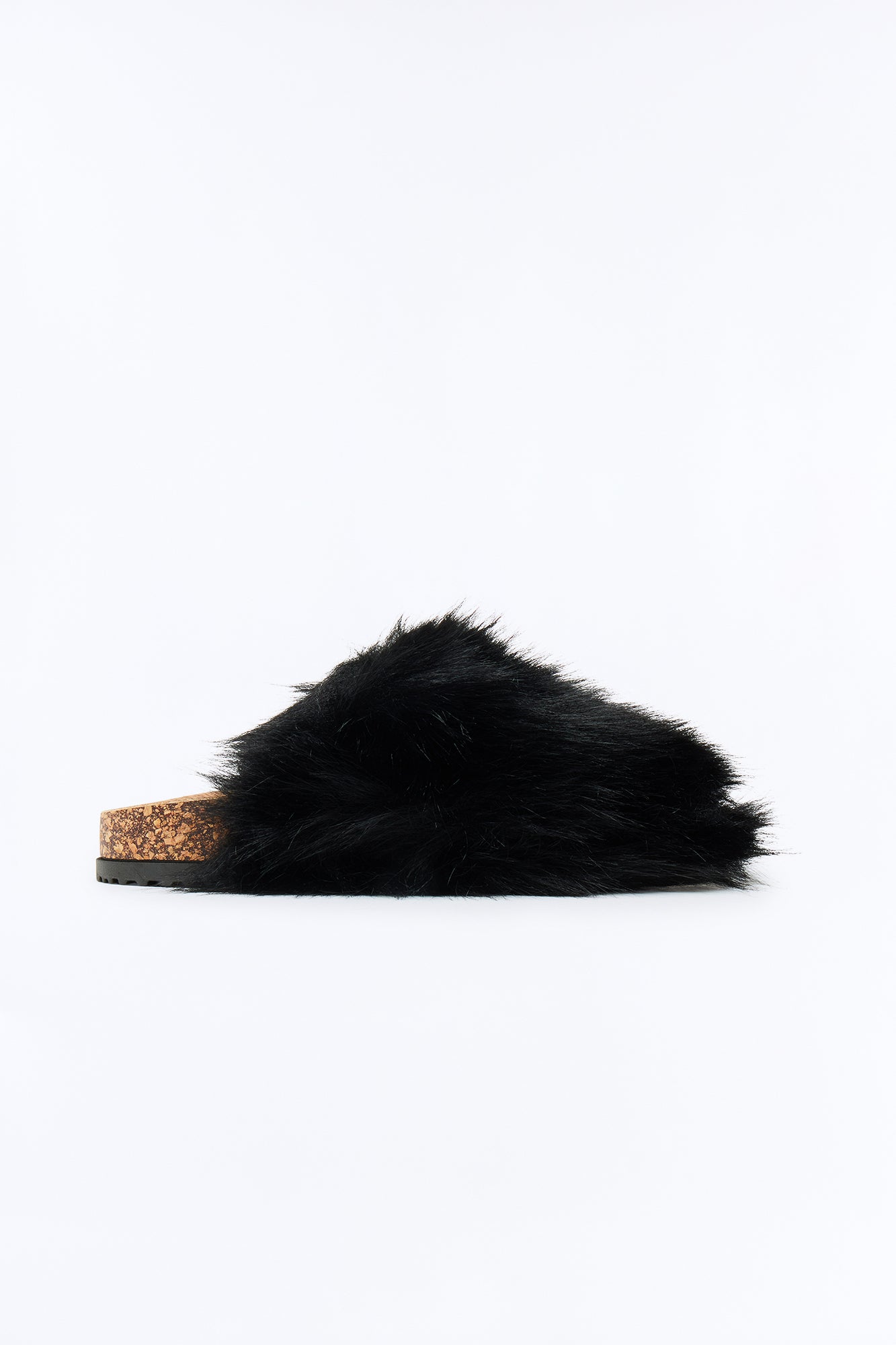 Moshi Faux Fur Slides - Black