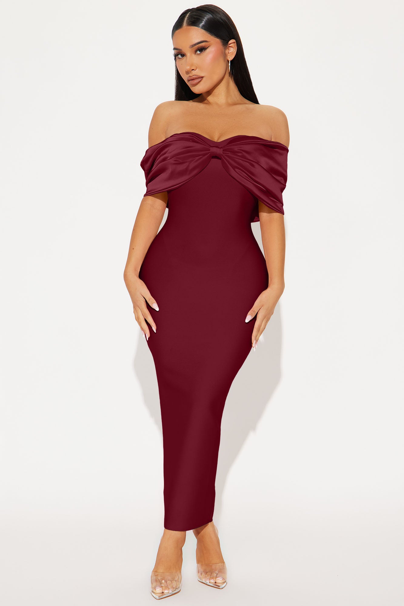 Pretty Privilege Bandage Midi Dress - Wine
