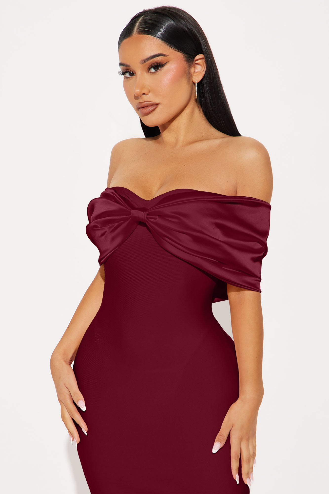 Pretty Privilege Bandage Midi Dress - Wine