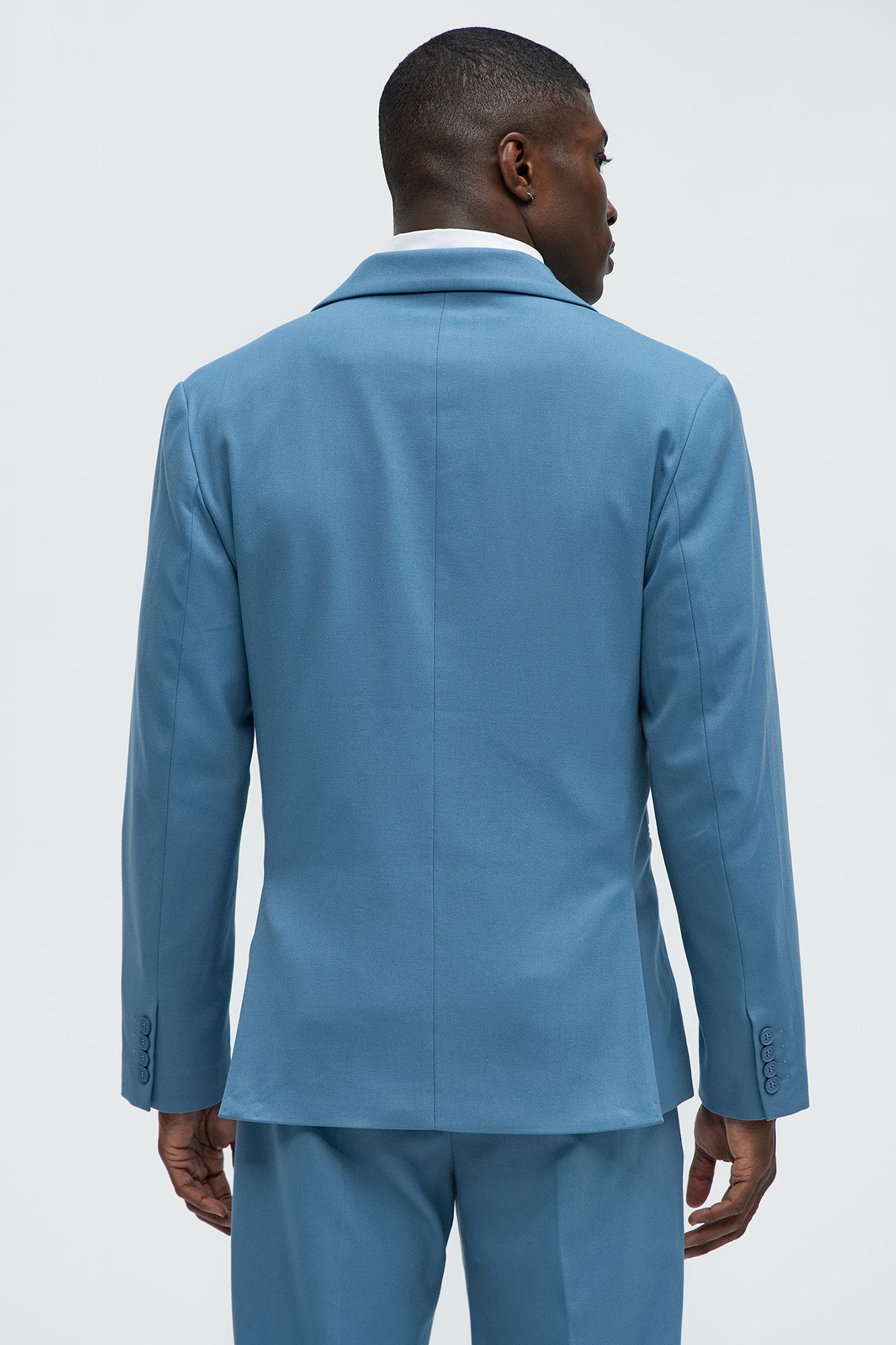 High Peak Lapel Suit Blazer - Slate Blue