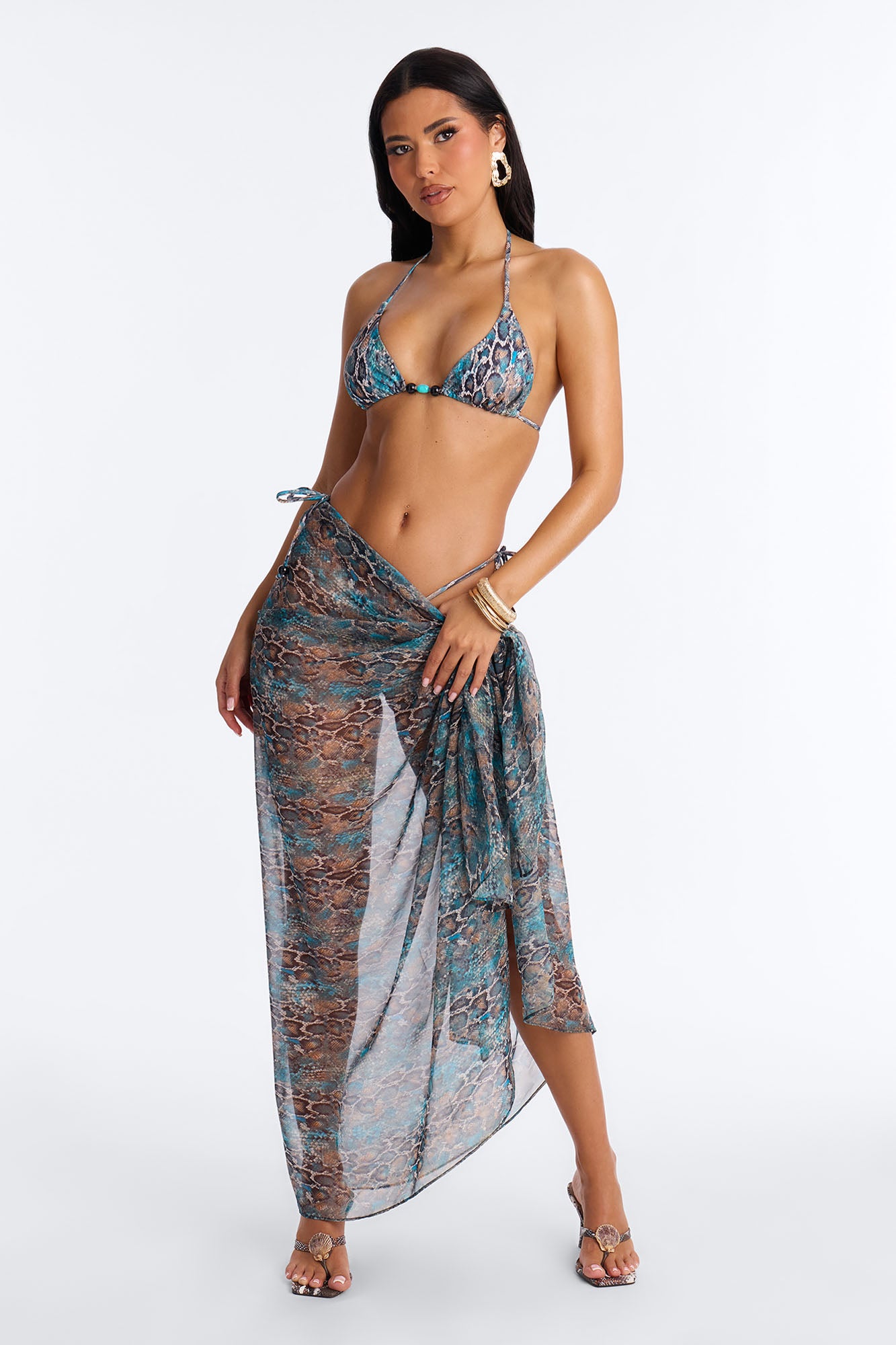 Annie 3 Piece Bikini - Brown/combo