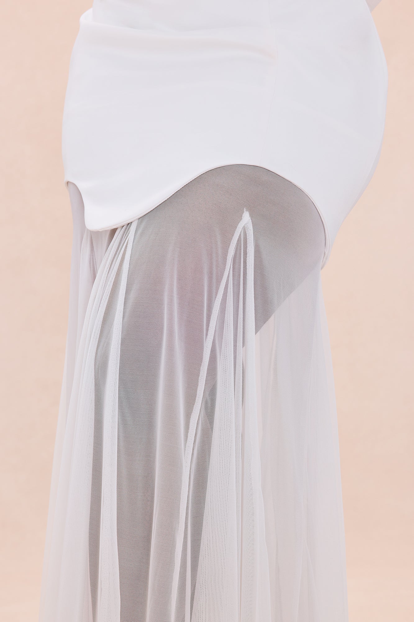 Serene 2 Piece Mesh Maxi Dress Set - White