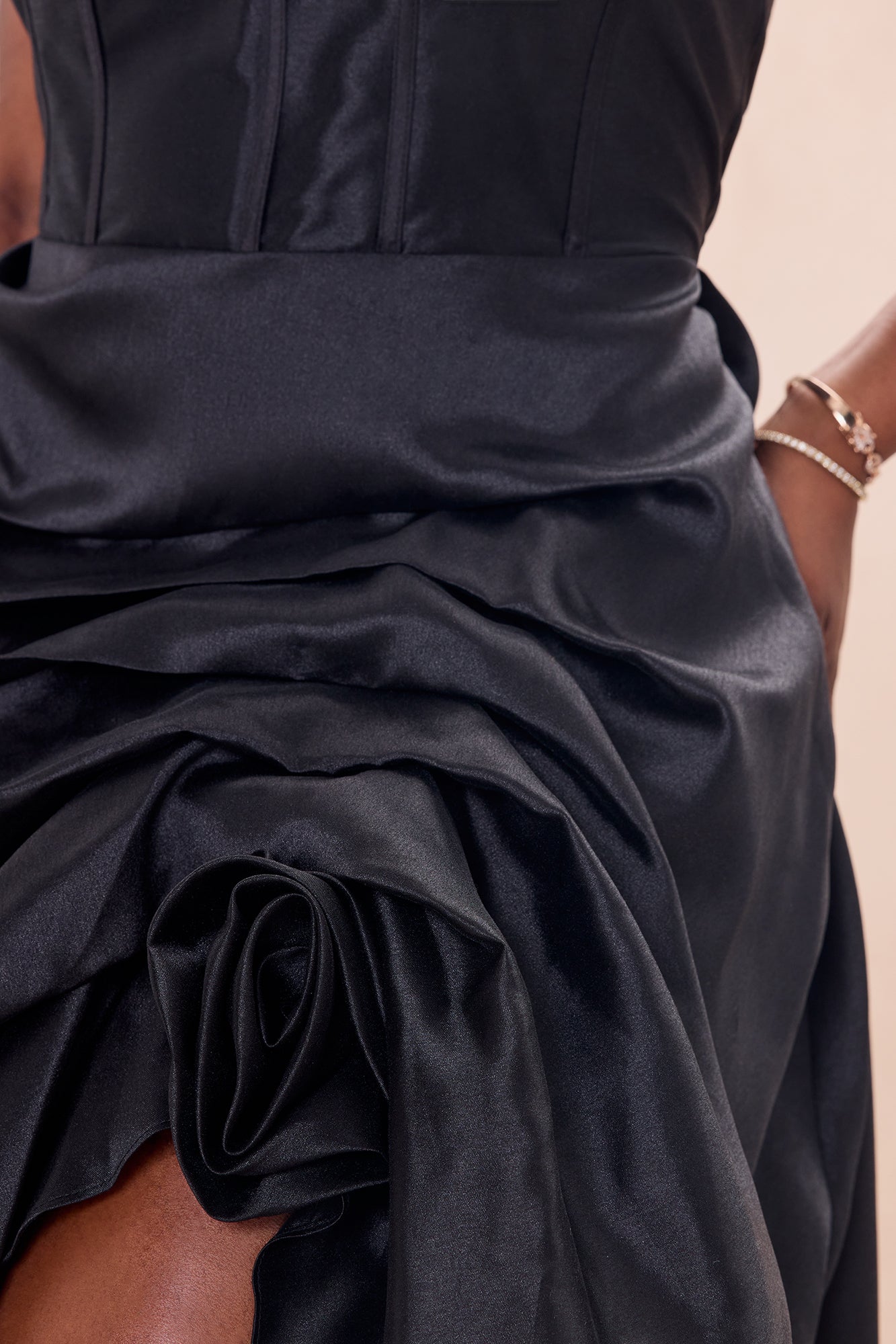Swept Away Taffeta Gown - Black