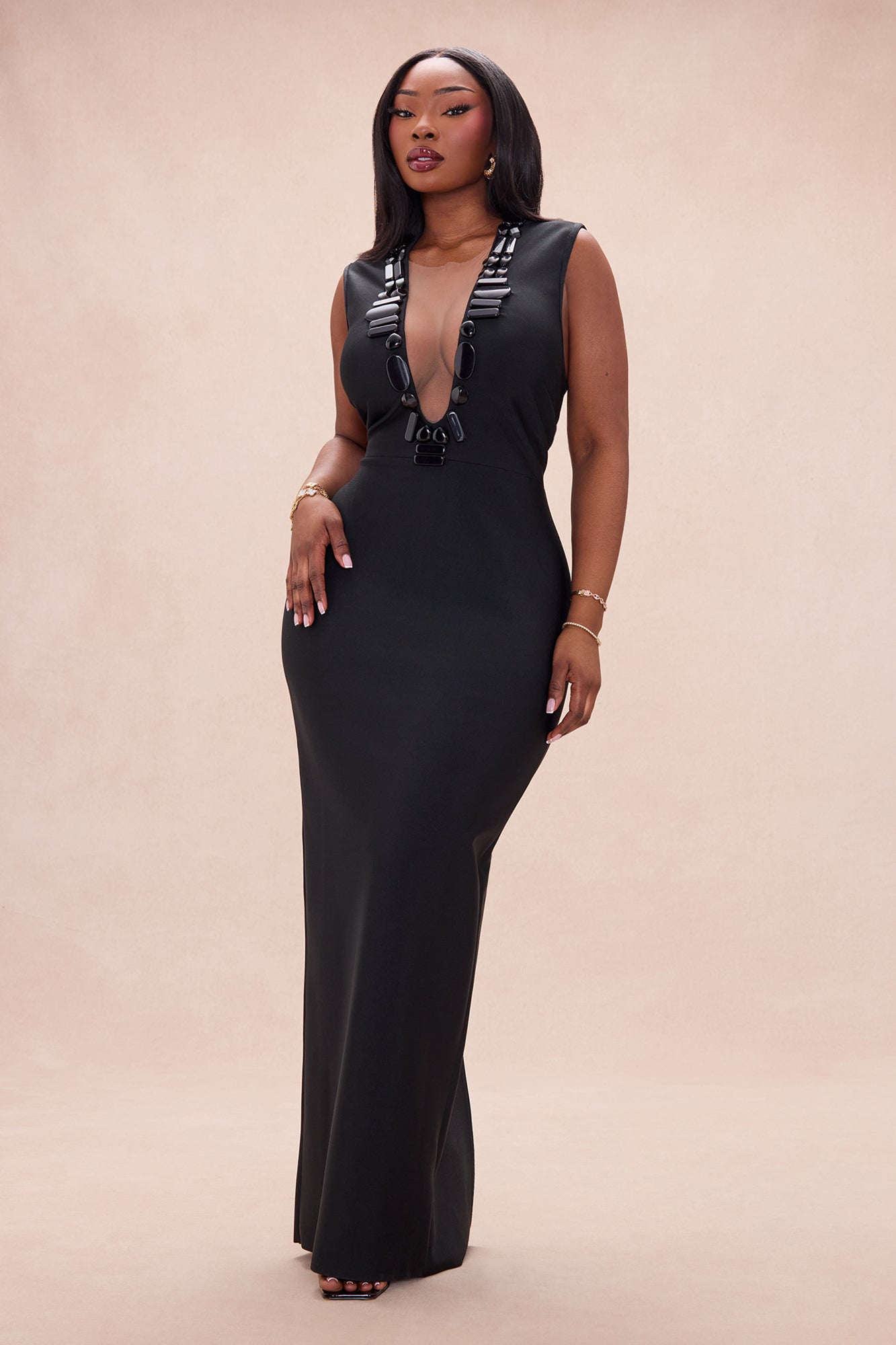 Mika Bandage Maxi Dress - Black