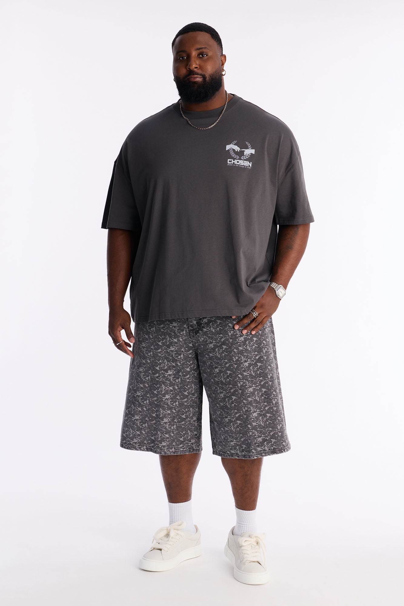 The Chosen One Oversized Premium Short Sleeve Tee - Charcoal